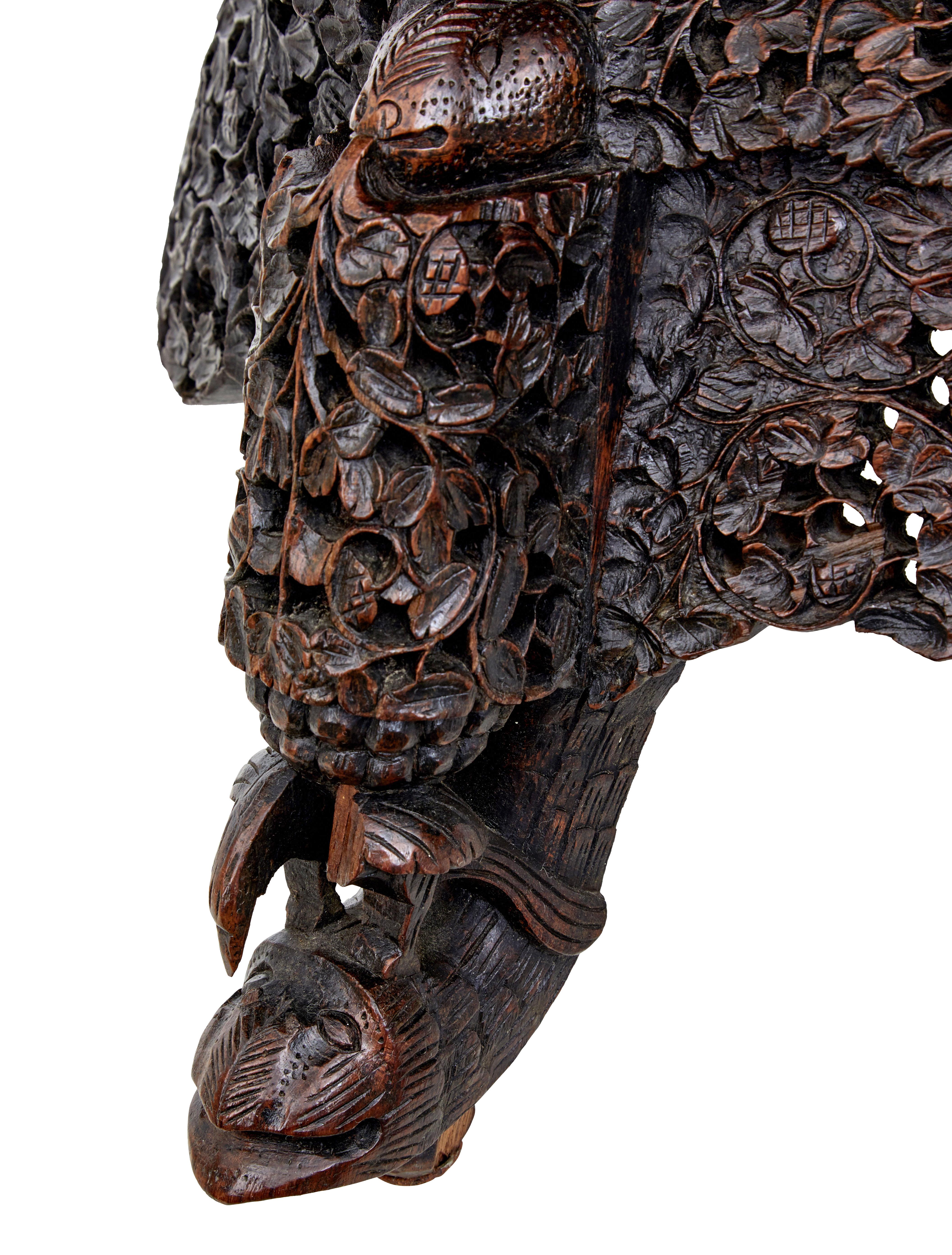 Pair of 19th Century Anglo-Indian Carved Hardwood Chairs 3