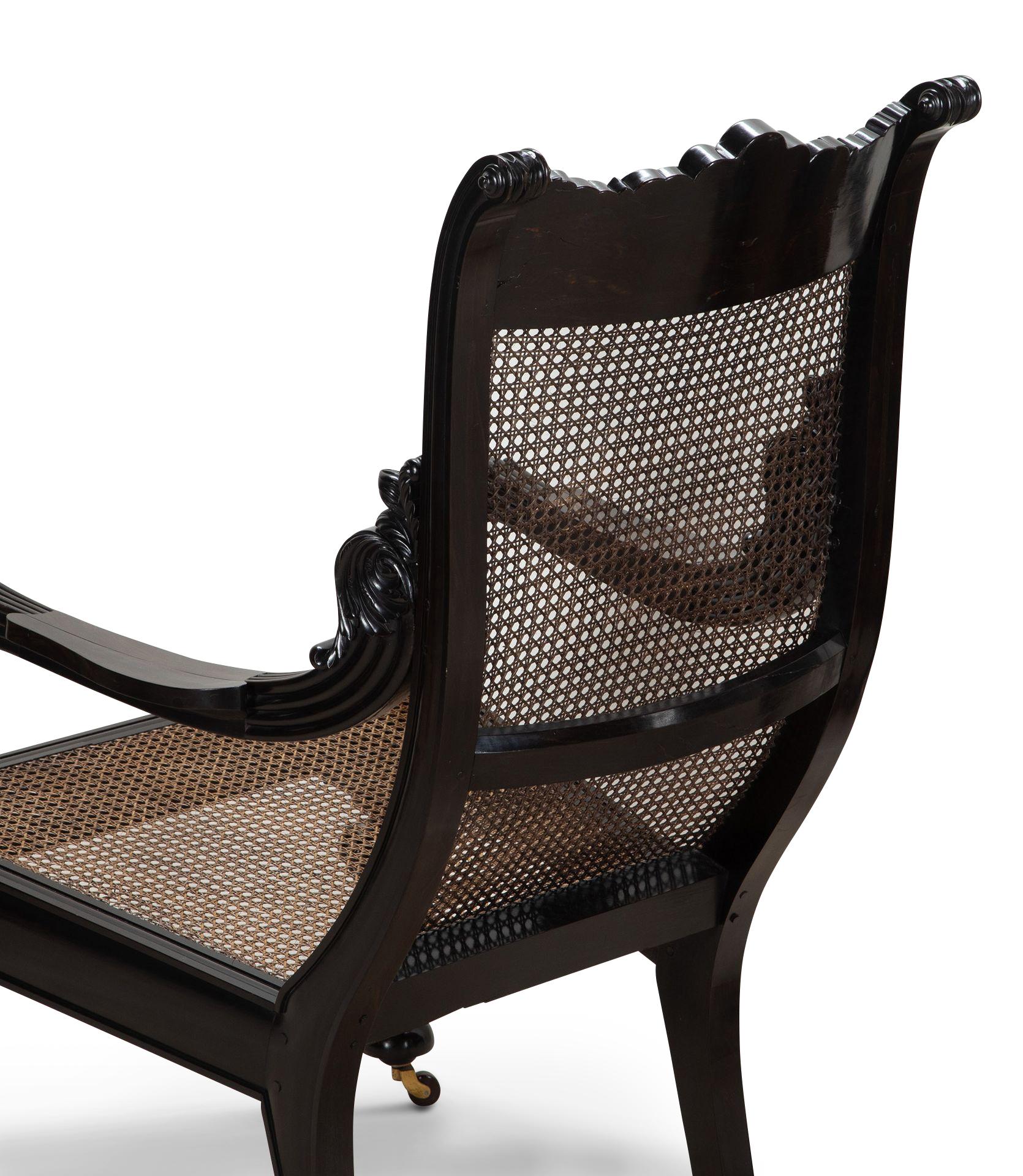 Pair of 19th Century Anglo-Indian Ebony Chairs For Sale 6