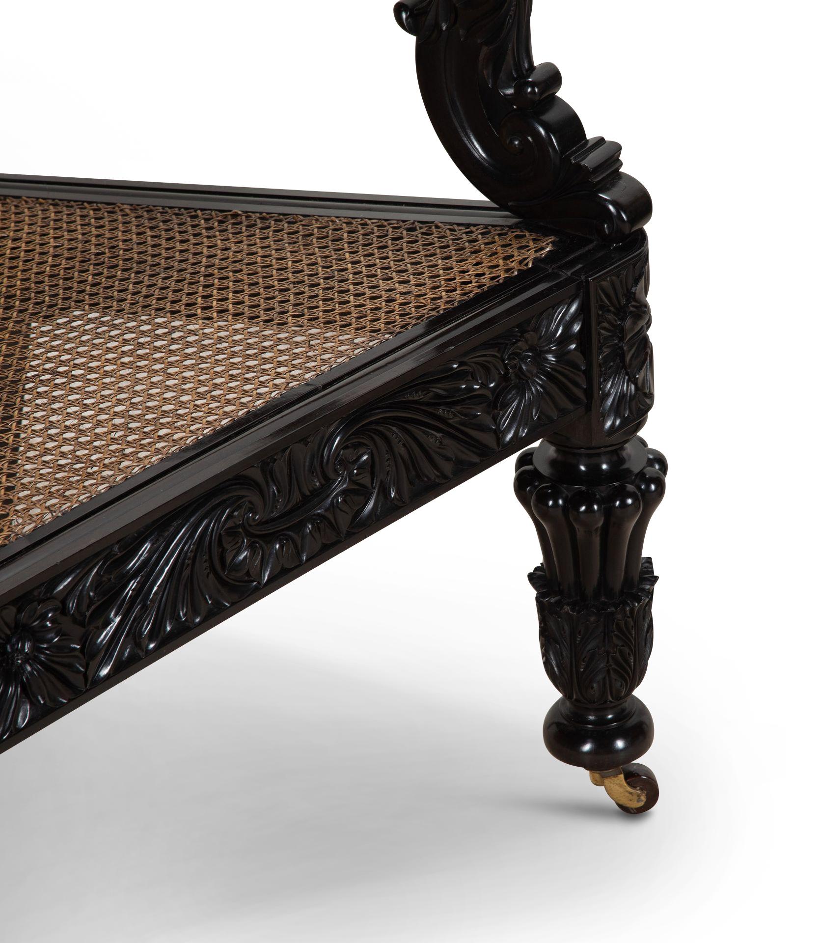 Pair of 19th Century Anglo-Indian Ebony Chairs For Sale 4
