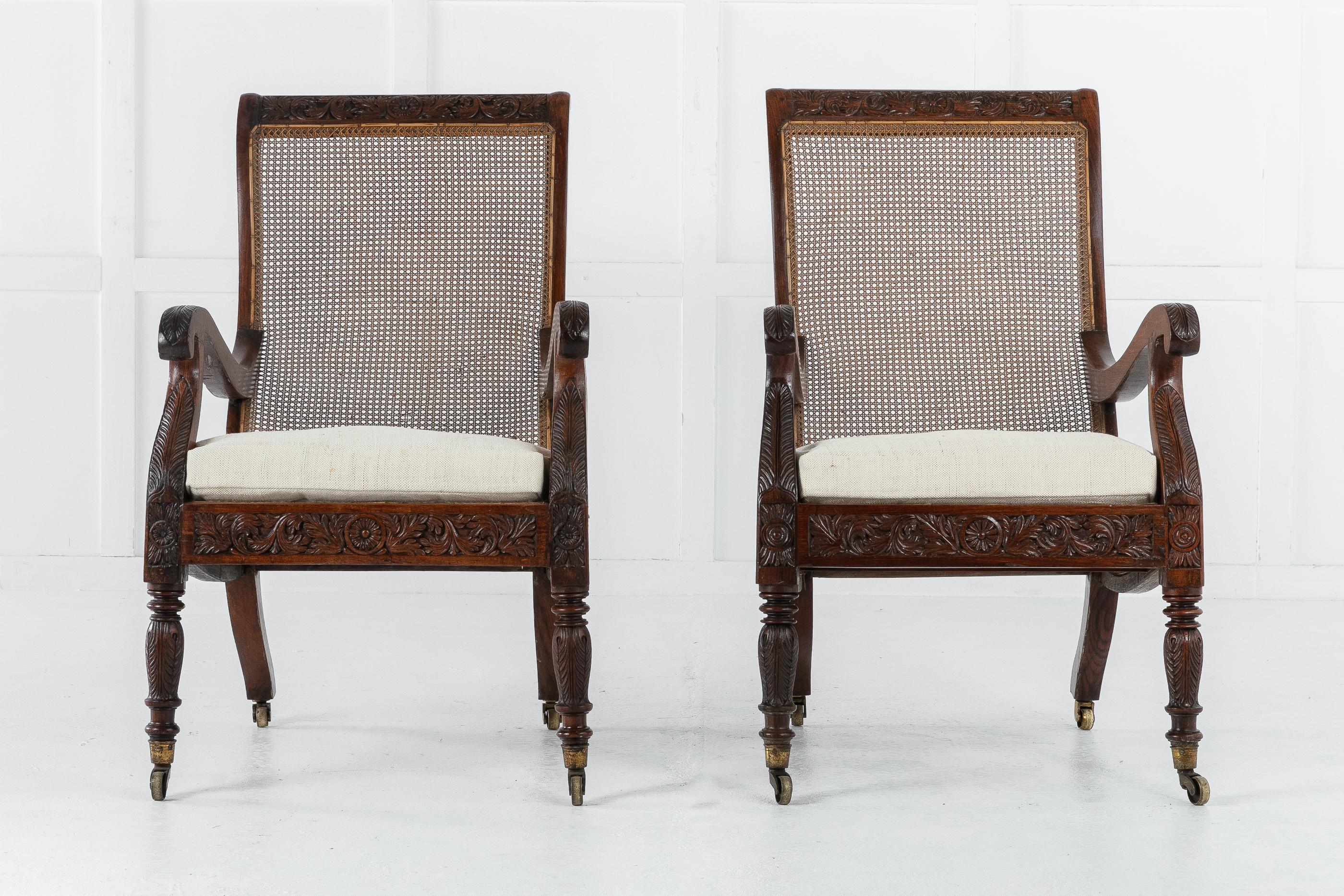 Pair of 19th Century Anglo Indian Plantation Chairs 1