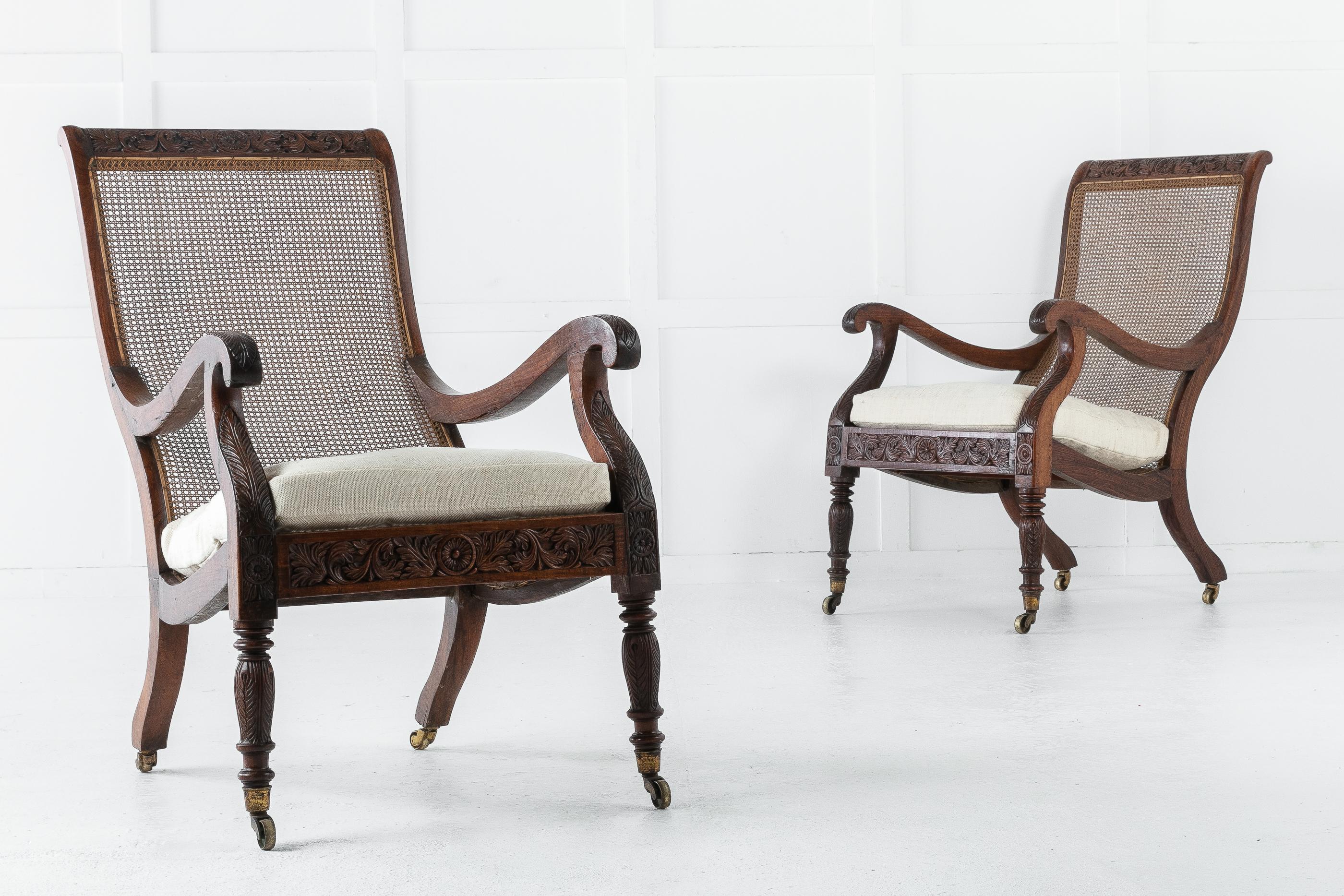 Pair of 19th Century Anglo Indian Plantation Chairs 4