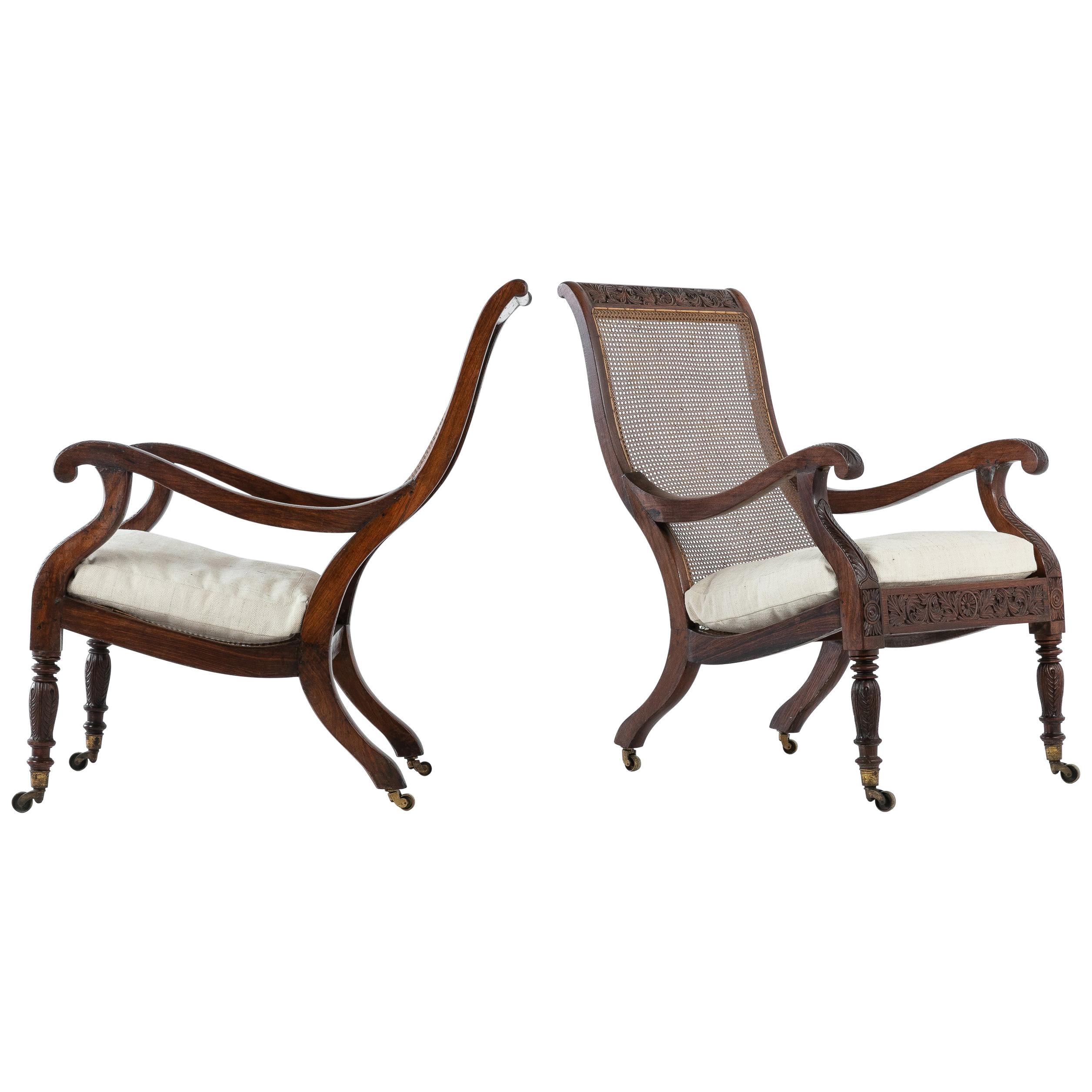 Pair of 19th Century Anglo Indian Plantation Chairs