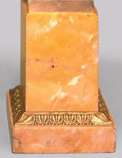 Paar antike Tazzas aus Bronze und Goldbronze des 19. Jahrhunderts, Siena-Marmor