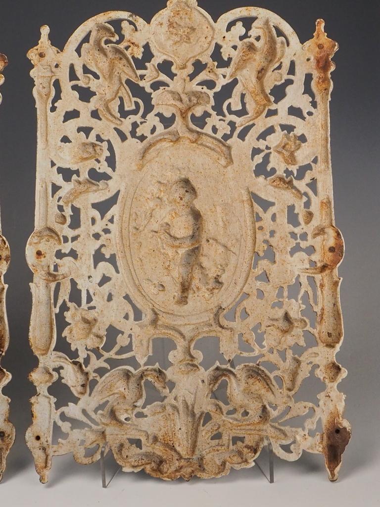 Pair of 19th Century Antique Cast Iron Decorative Wall Panels – Ornate Design For Sale 13