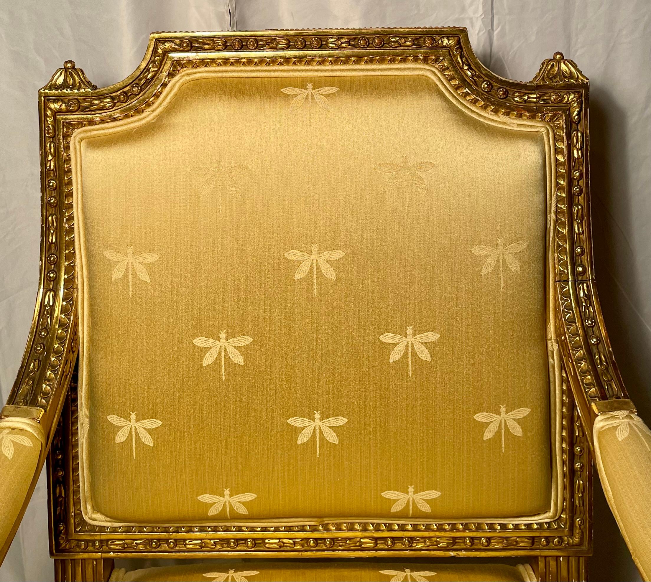 Paar von  Antike französische Giltwood-Sessel des 19. im Zustand „Gut“ im Angebot in New Orleans, LA