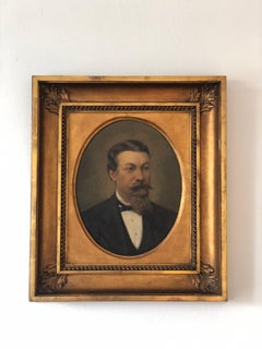 Pair of 19th Century Antique Swedish Oil Portrait Paintings