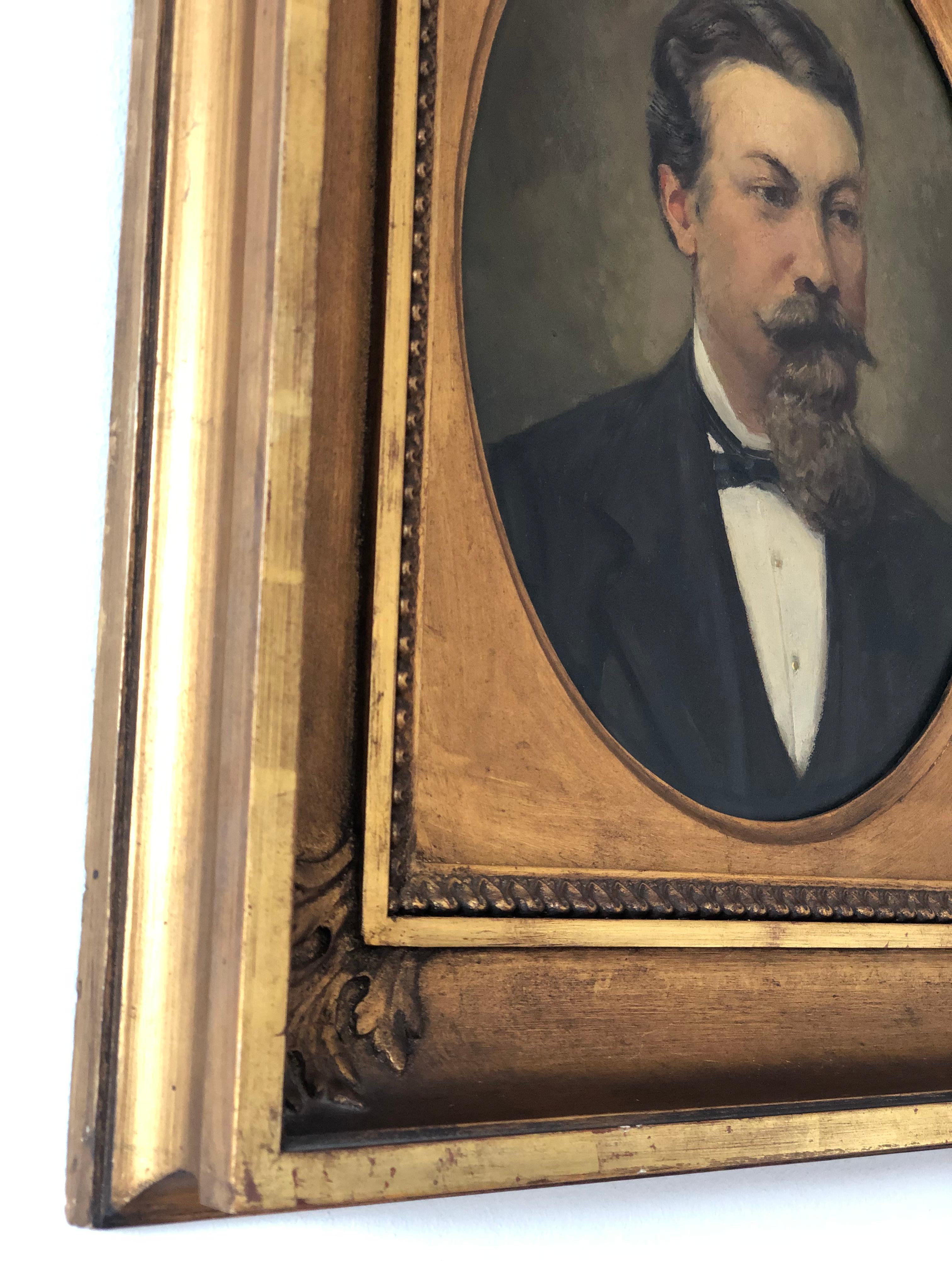 Toile Paire d'anciens portraits à l'huile suédois du 19e siècle en vente