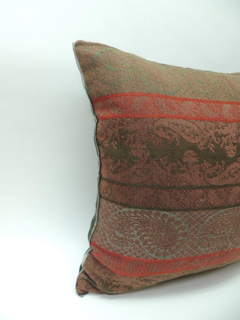 Pair Of 19th Century Antique Woven Red Kashmir Paisley Square