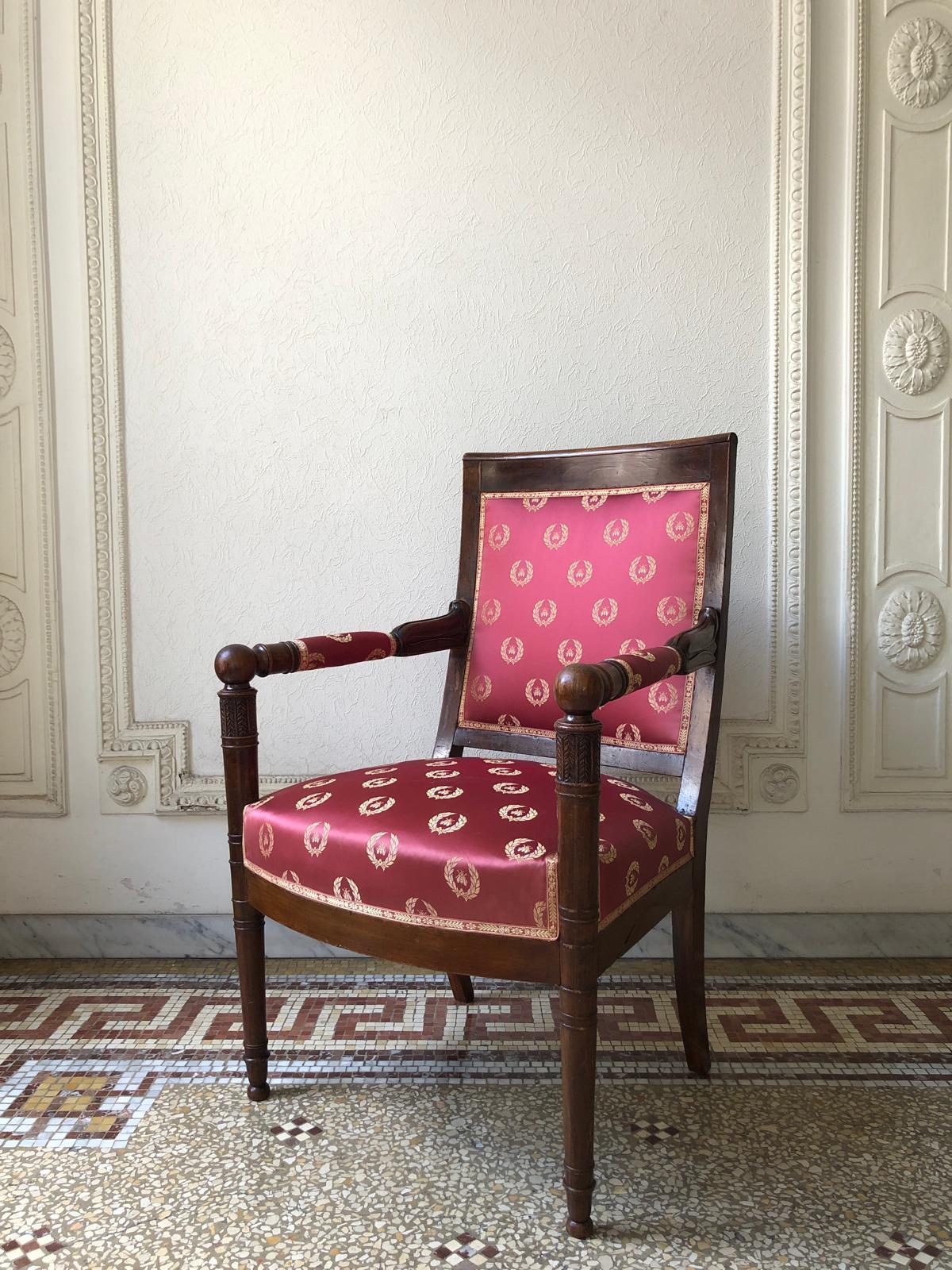 Paire de fauteuils du 19ème siècle de la période Empire en vente 4