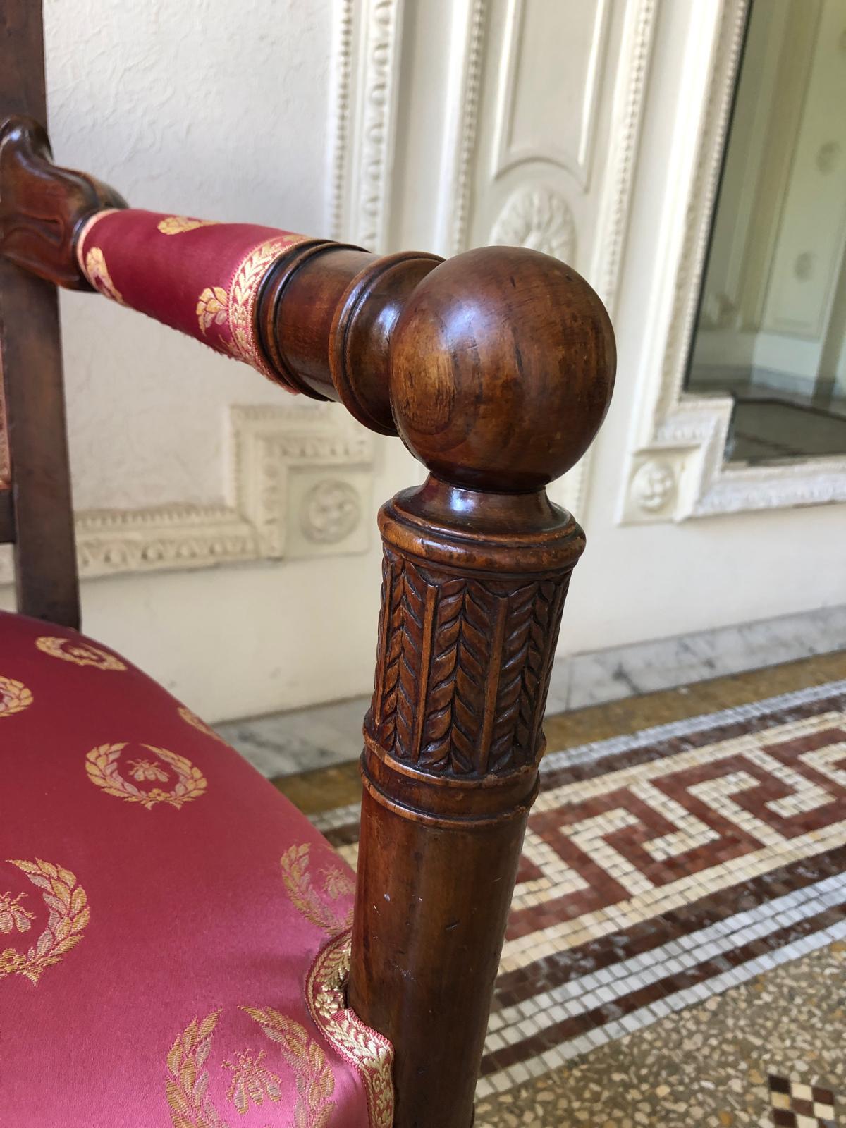 Paire de fauteuils du 19ème siècle de la période Empire en vente 5