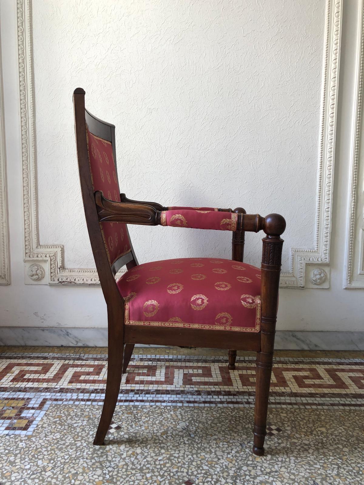 Paire de fauteuils du 19ème siècle de la période Empire en vente 6