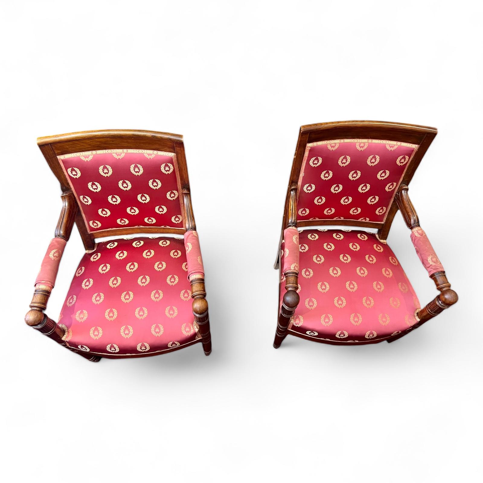 Paire de fauteuils du 19ème siècle de la période Empire en vente 12