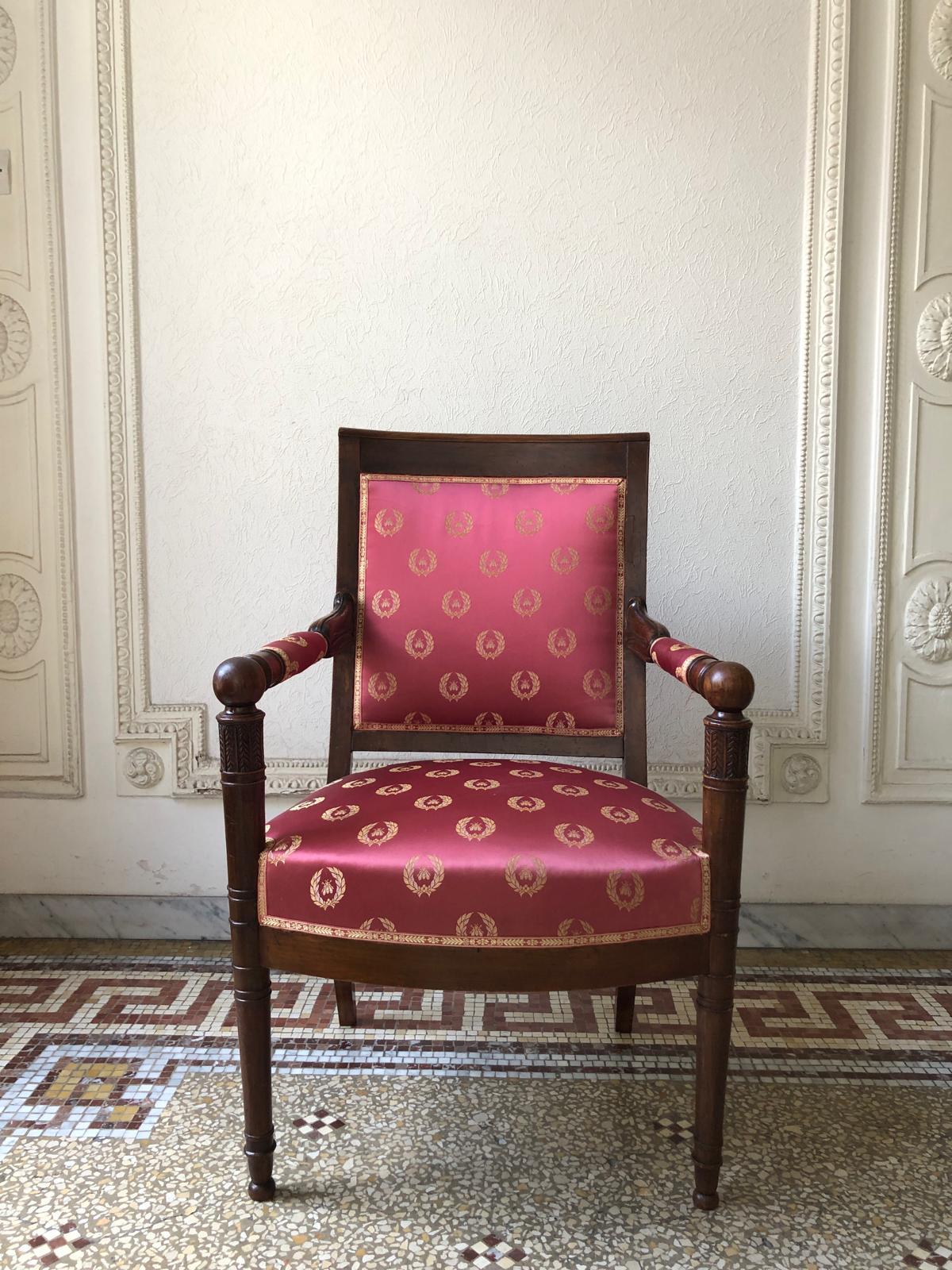 XIXe siècle Paire de fauteuils du 19ème siècle de la période Empire en vente