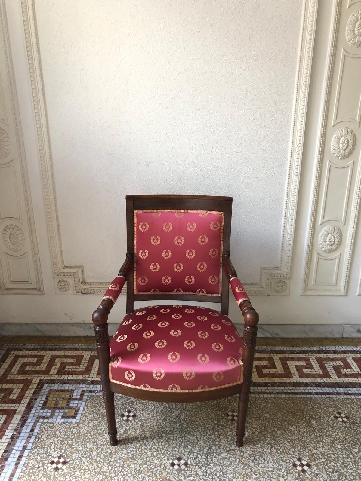Tissu Paire de fauteuils du 19ème siècle de la période Empire en vente