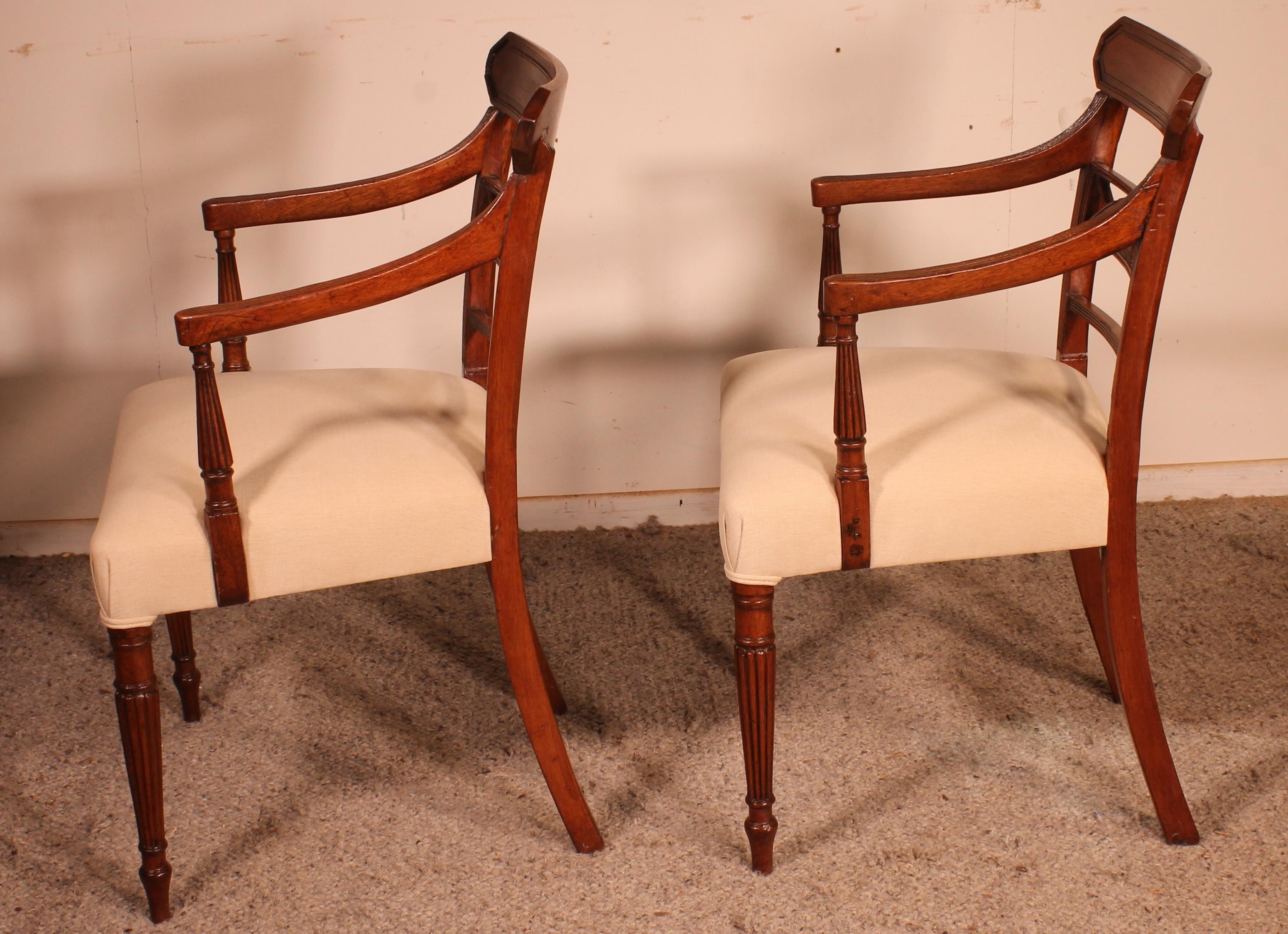 Pair of 19th Century Armchairs in Mahogany In Good Condition In Brussels, Brussels