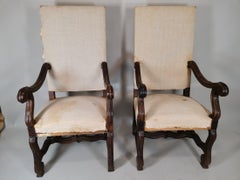 Pair of 19th Century Armchairs in Solid Wood