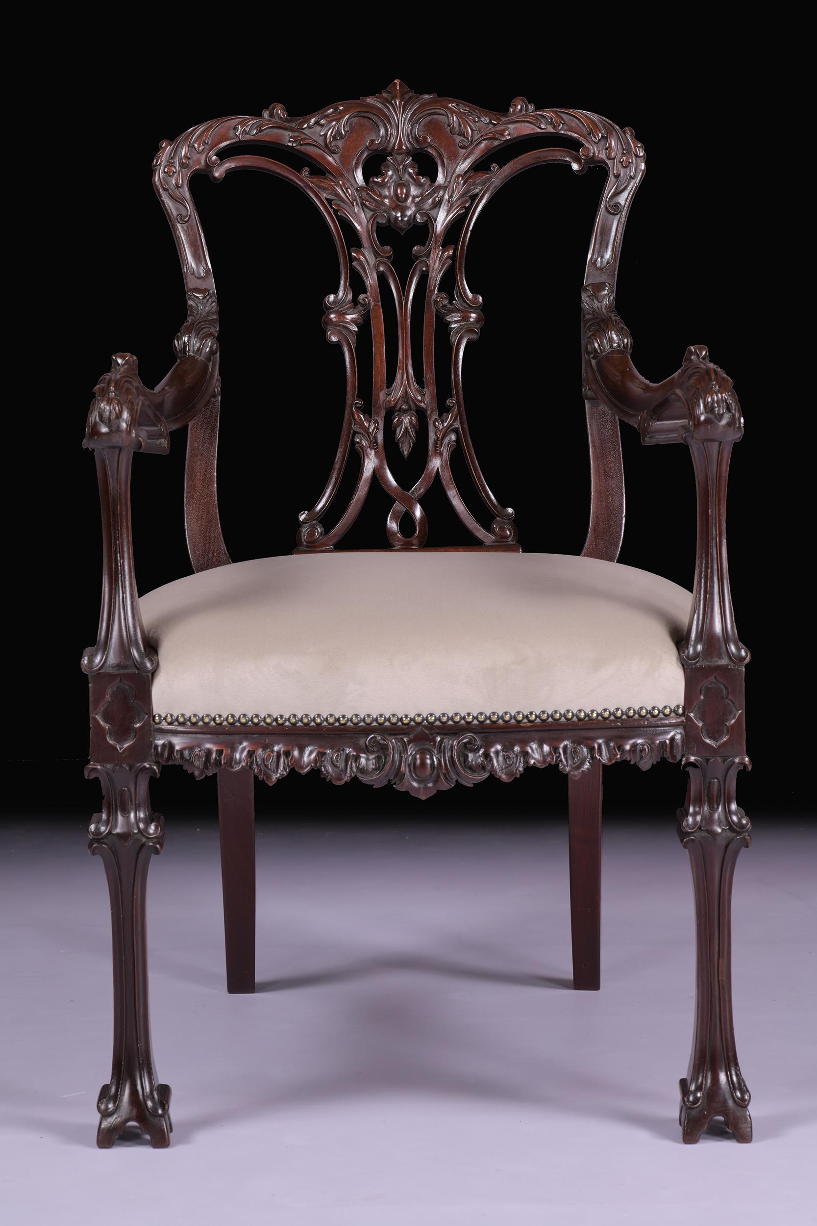 Paar Sessel aus dem 19. Jahrhundert im chinesischen Chippendale-Stil (Englisch) im Angebot