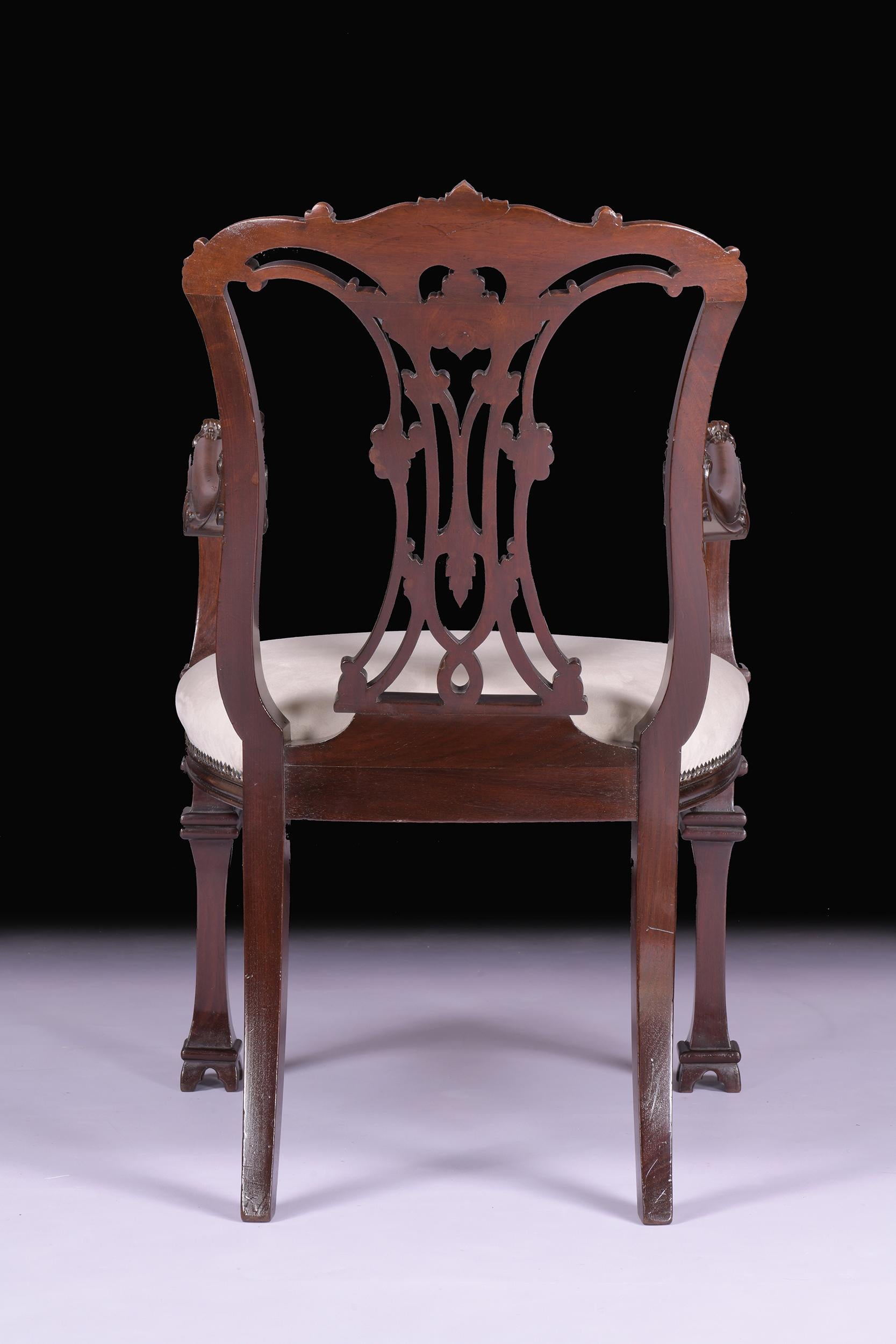 Paar Sessel aus dem 19. Jahrhundert im chinesischen Chippendale-Stil im Angebot 1