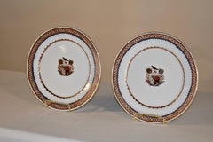 Pair of 19th Century Armorial Plates