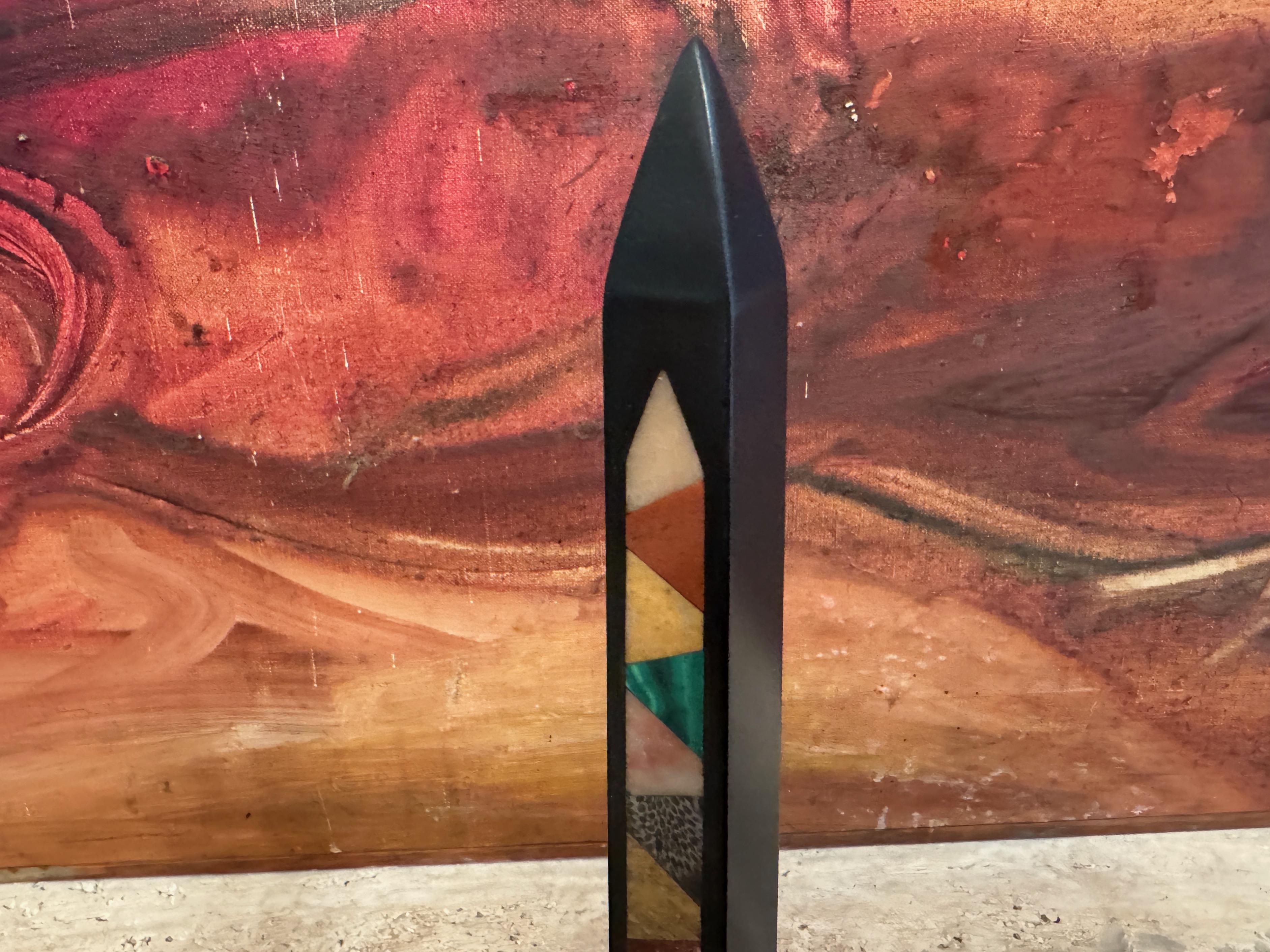 Coppia di obelischi in marmo nero e pietra dura di Ashford del XIX secolo in vendita 3