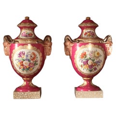 Pair of 19th Century Augustus Rex Covered Vases