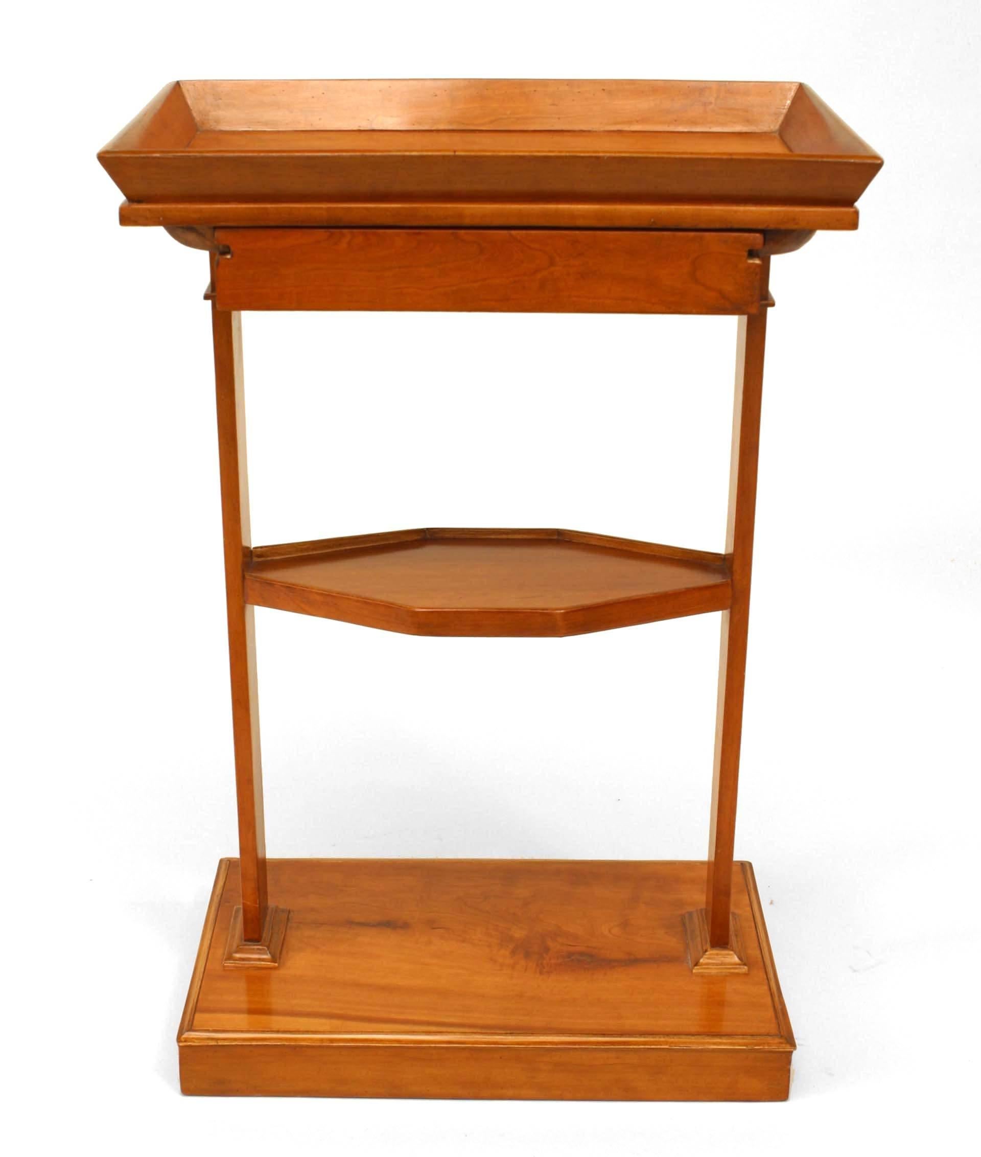 Pair of Austrian Biedermeier Cherrywood End Tables In Good Condition For Sale In New York, NY