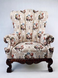Pair of 19th Century Austro Hungarian Wingback Armchairs Reupholstered