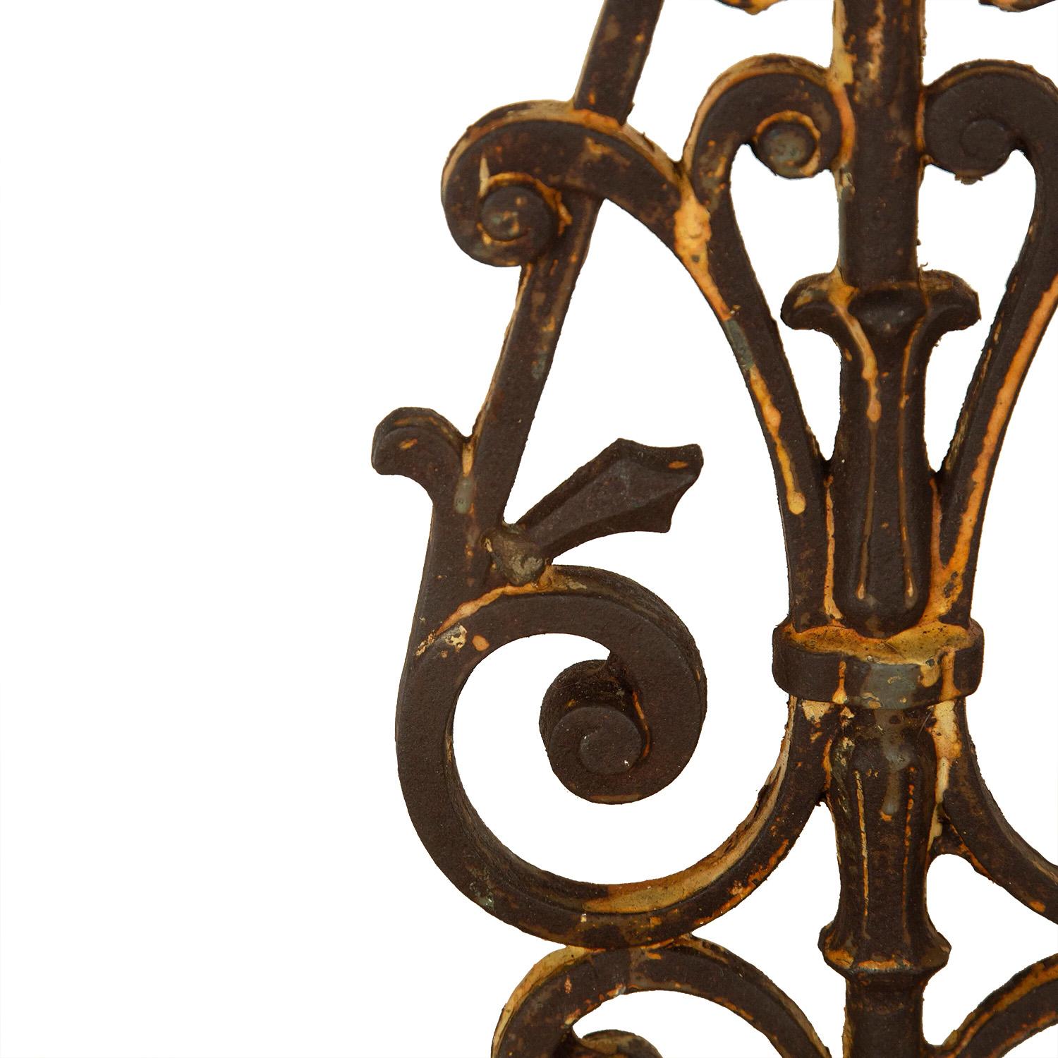 Iron Pair of 19th Century Balustrade Lamps
