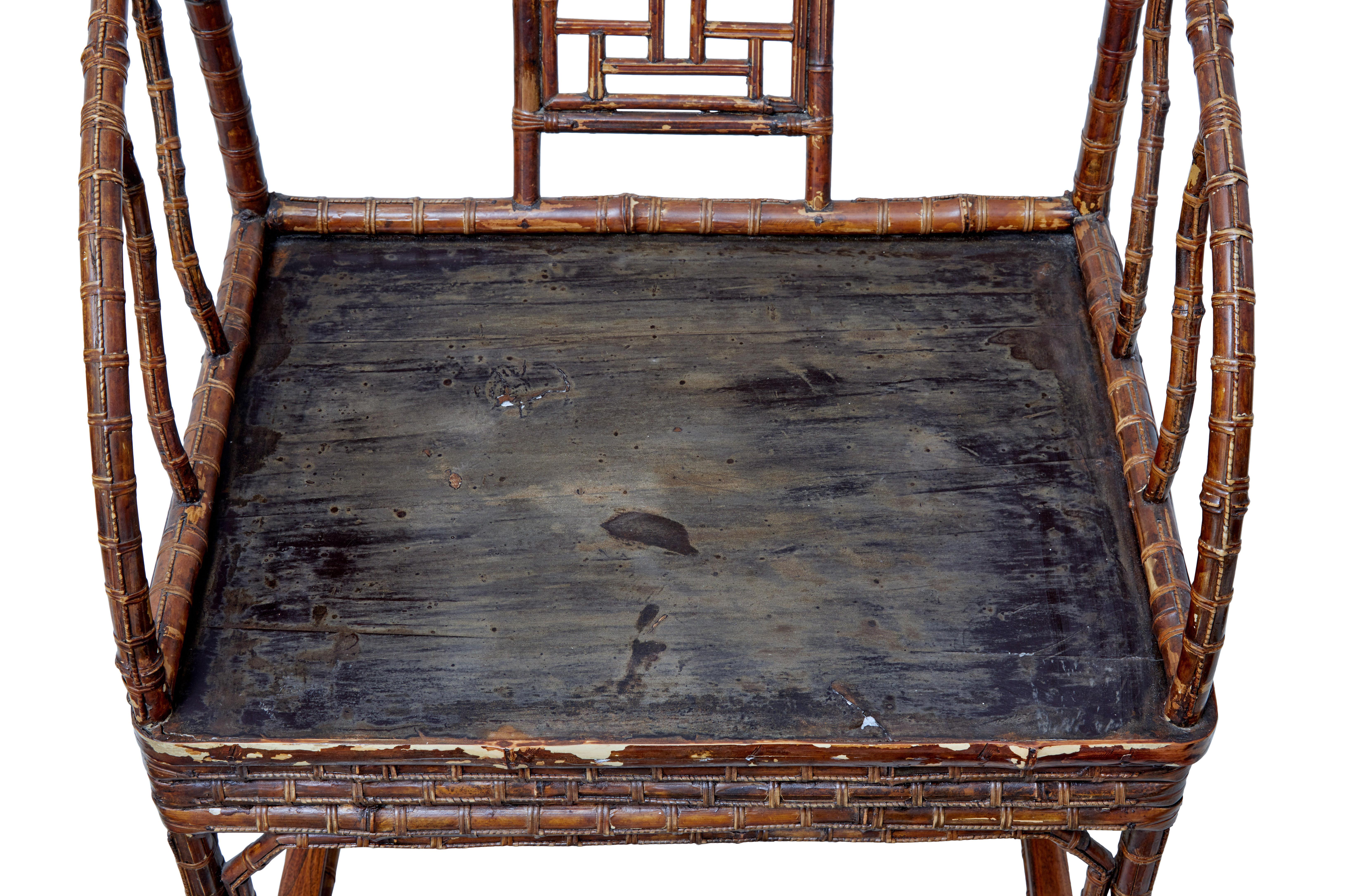 Pair of 19th Century Bamboo Cane Work Chinese Chairs In Good Condition In Debenham, Suffolk