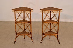 Pair of 19th Century Bamboo Corner Shelves