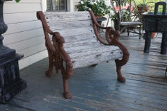 Pair of 19th Century Barbezat & Cie Cast Iron & Teak Garden Chairs