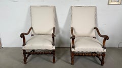 Pareja de sillones barrocos del siglo XIX estilo Luis XIII