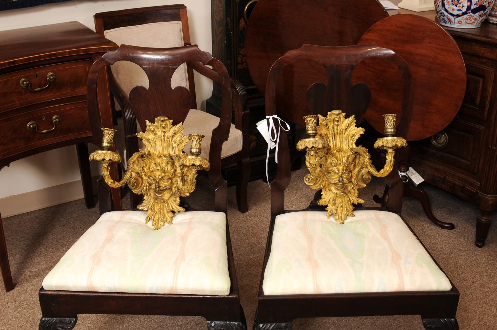 Pareja de Apliques Dore de Bronce Estilo Barroco Siglo XIX siglo XIX en venta
