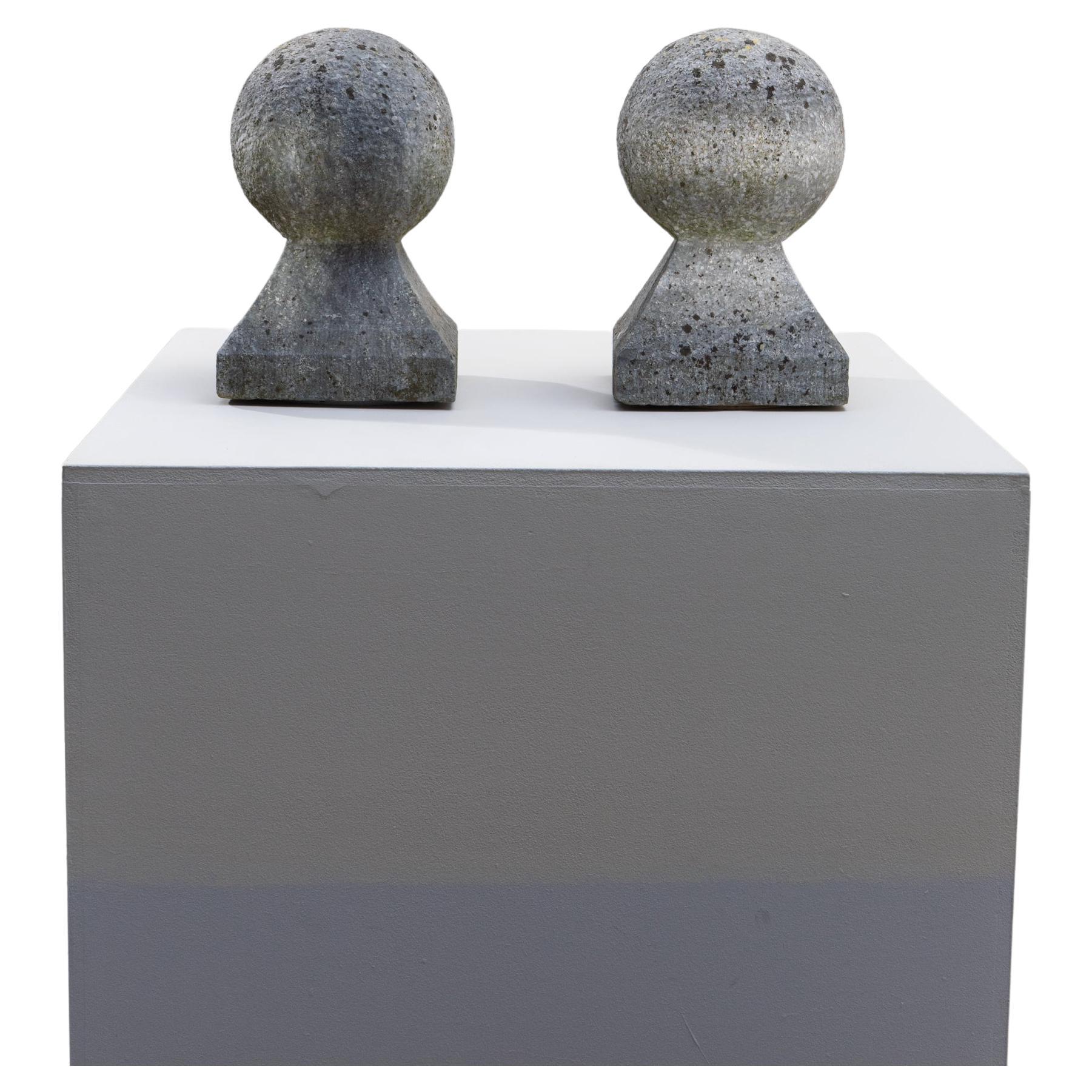Pair of 19th Century Belgian Blue Stone Sculptures