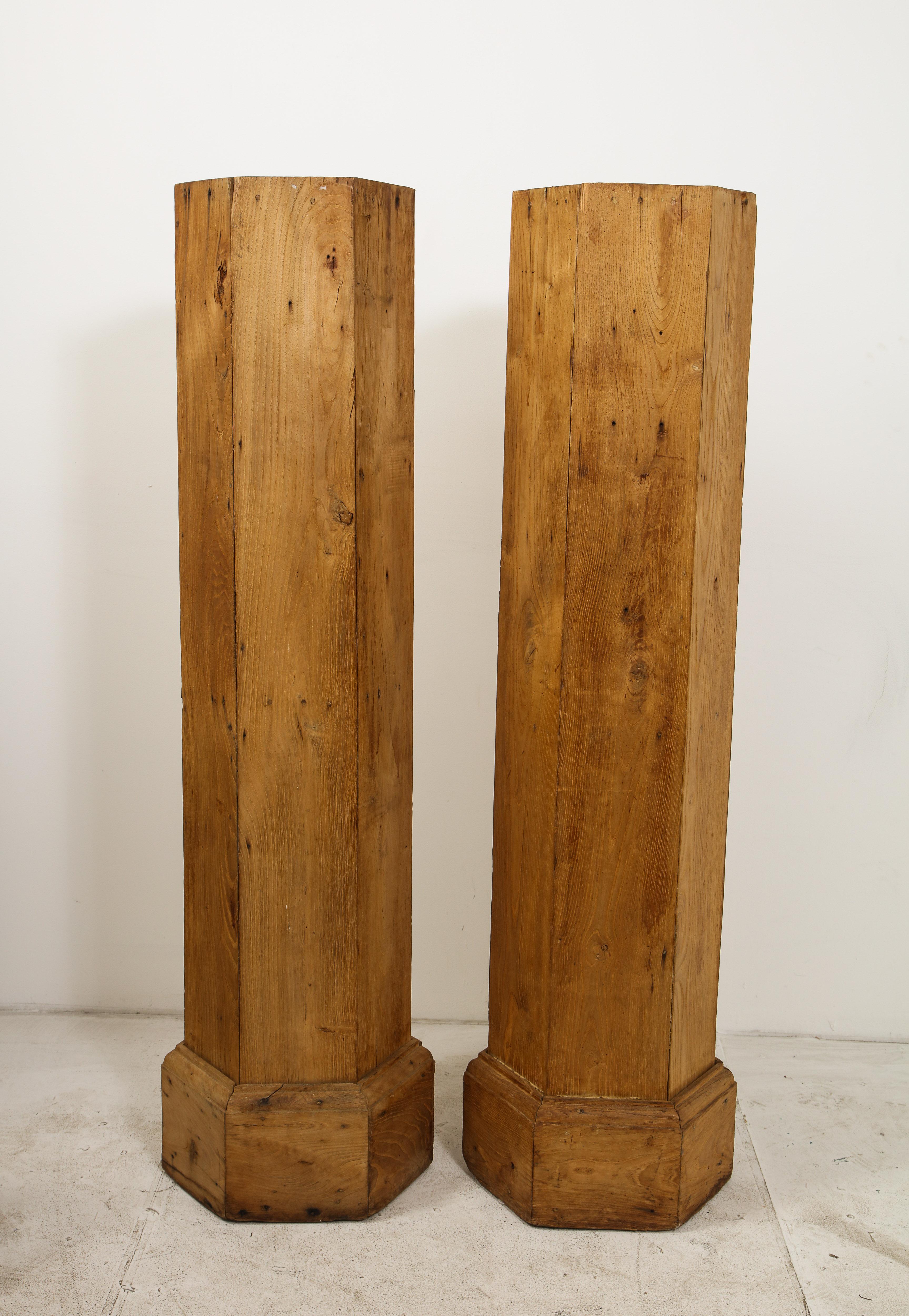 Pair of 19th century Belgian squared-sided wood podiums.
Measures: 15