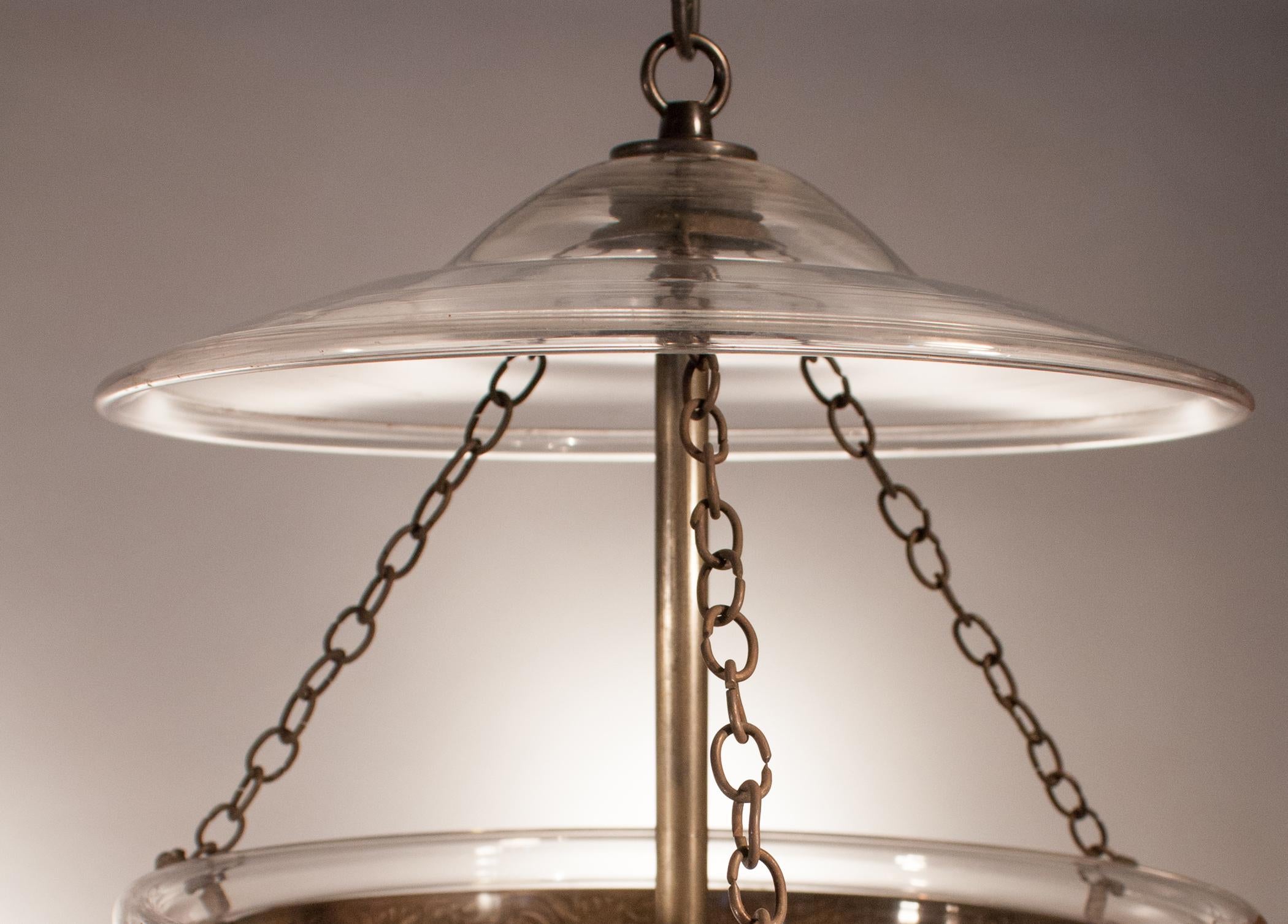 Pair of Bell Jar Lanterns with Diamond Etching 3