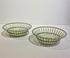 Pair of 19th Century Bi-Color Pierced Baskets from England