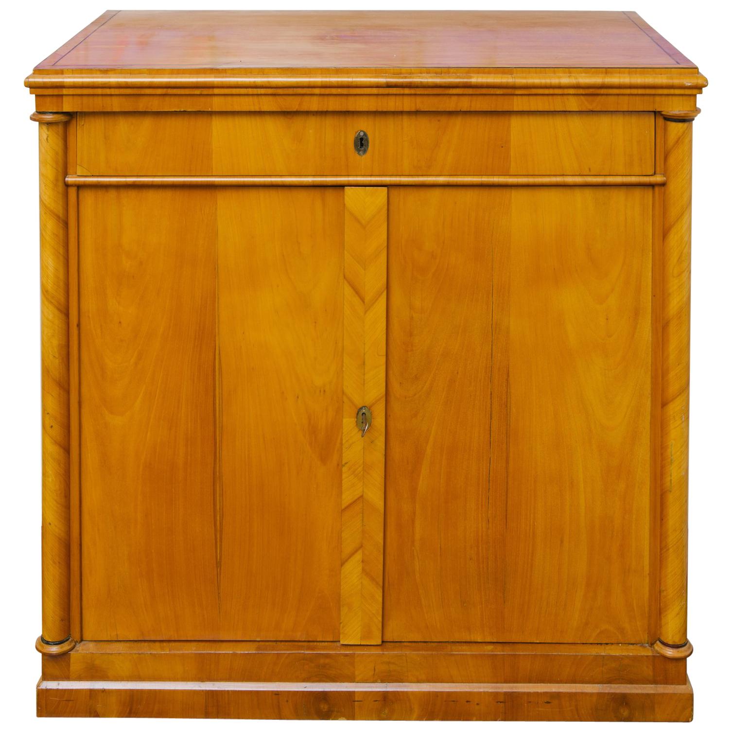 Pair of 19th century Biedermeier cabinets. There are three shelves for the two cabinets.