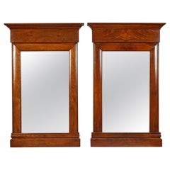 Pair of 19th Century Biedermeier Mahogany Wall Mirrors