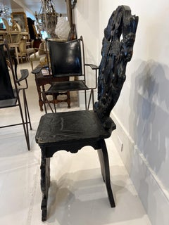 Pair of 19th Century Black Forest Escabell Chairs