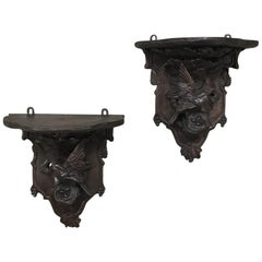 Pair of 19th Century Black Forest Wall Sconces