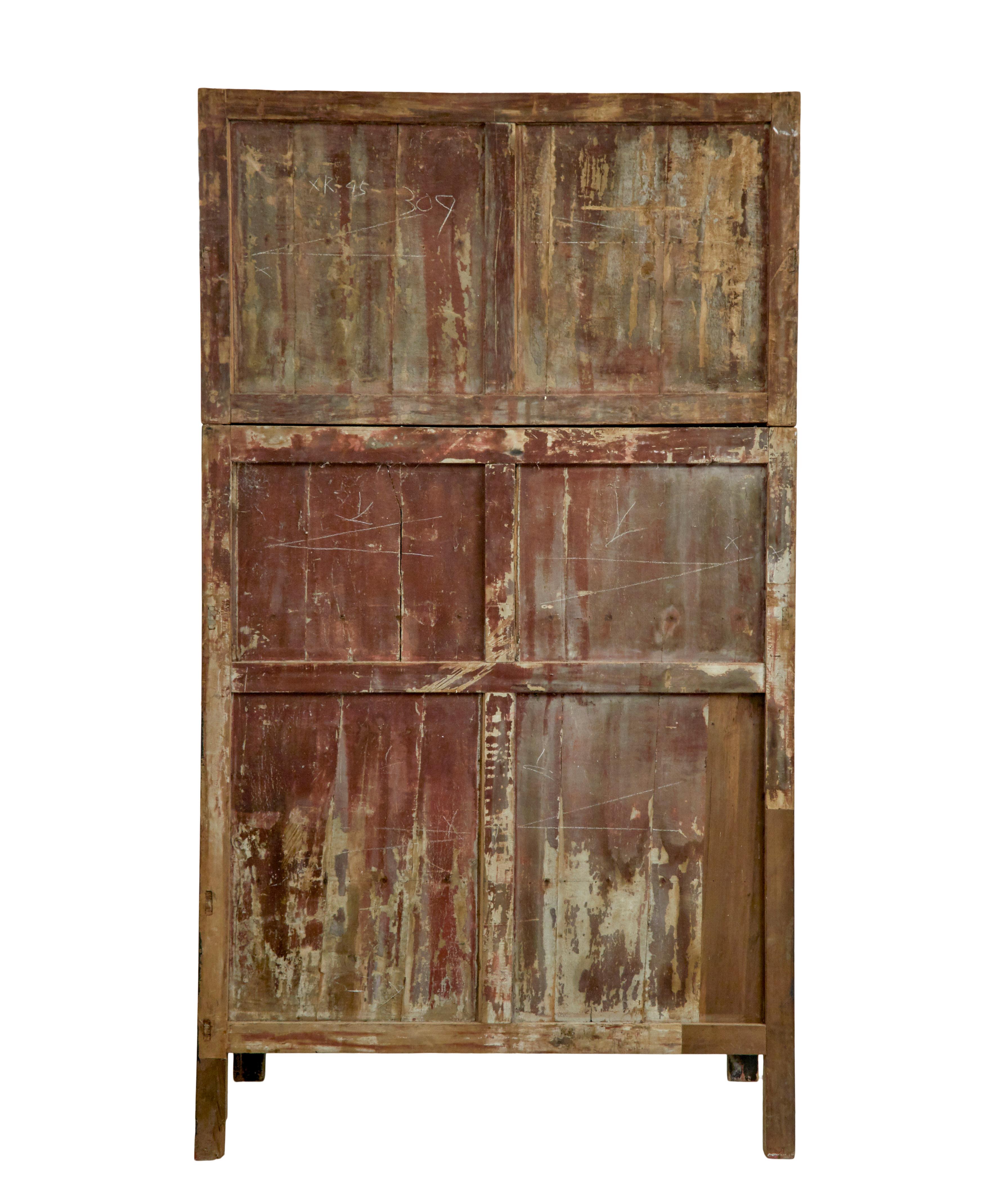 Pair of 19th century black lacquered Chinese compound cabinets In Good Condition For Sale In Debenham, Suffolk