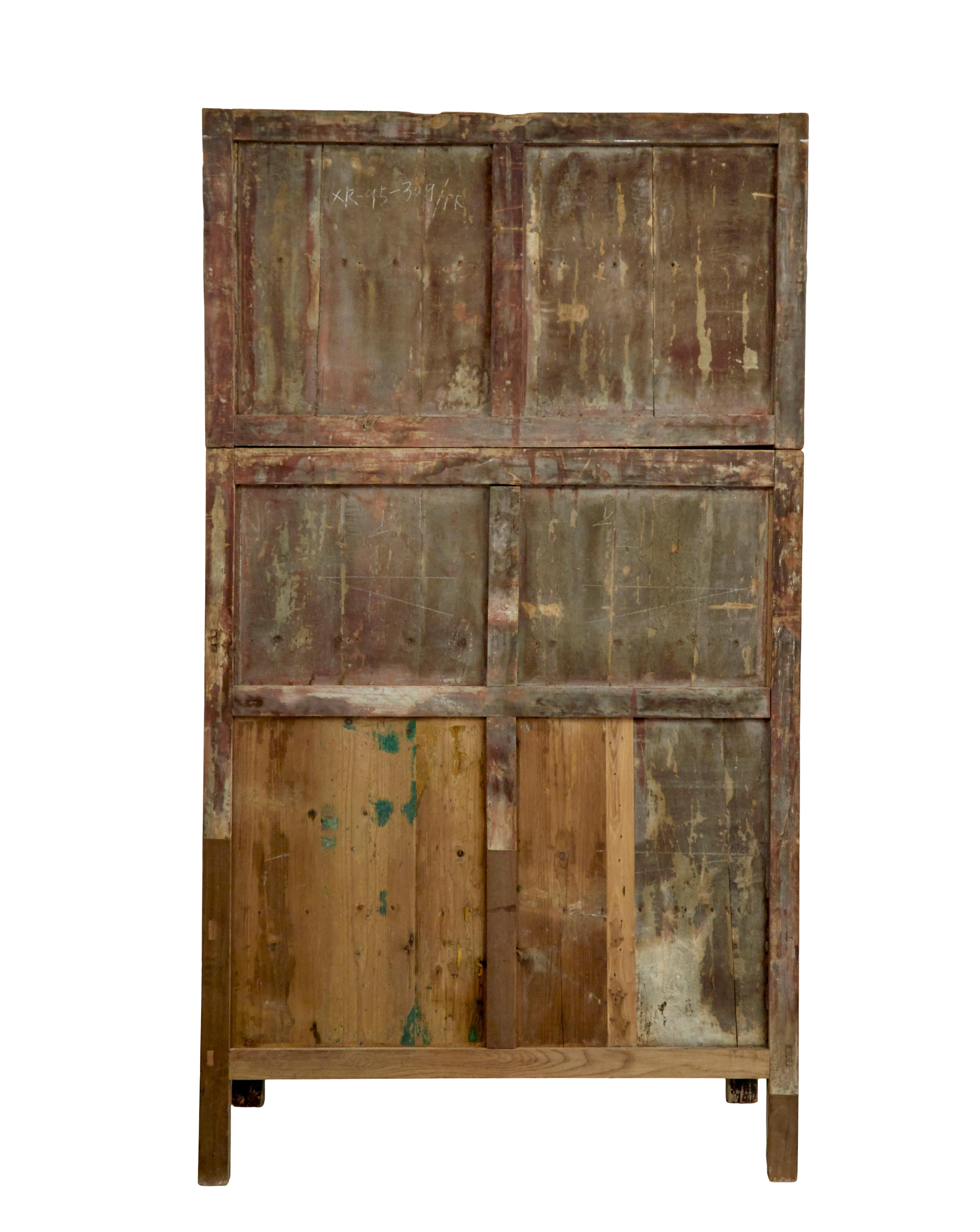 19th Century Pair of 19th century black lacquered Chinese compound cabinets For Sale