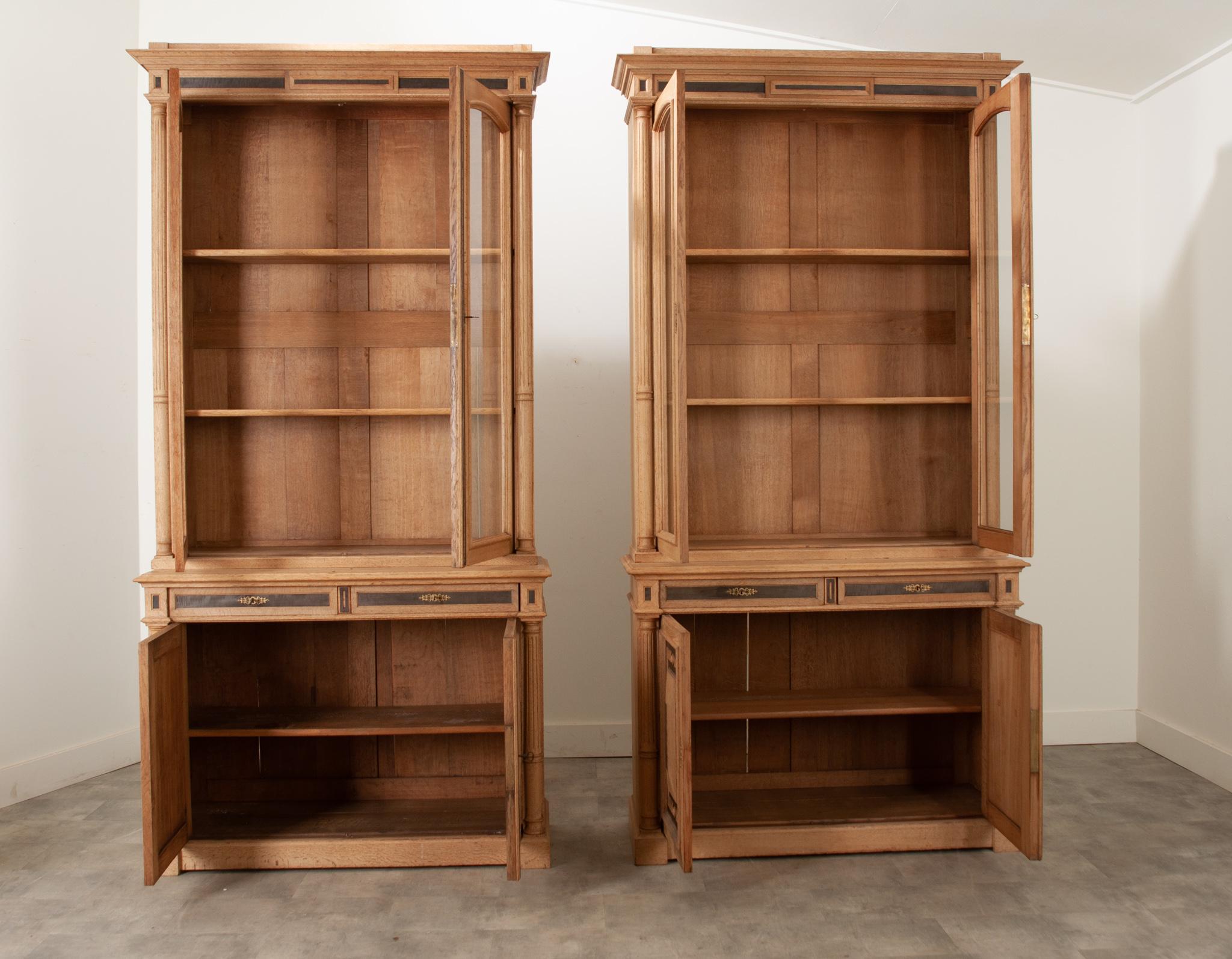 Pair of 19th Century Bleached Oak Bookcases 5