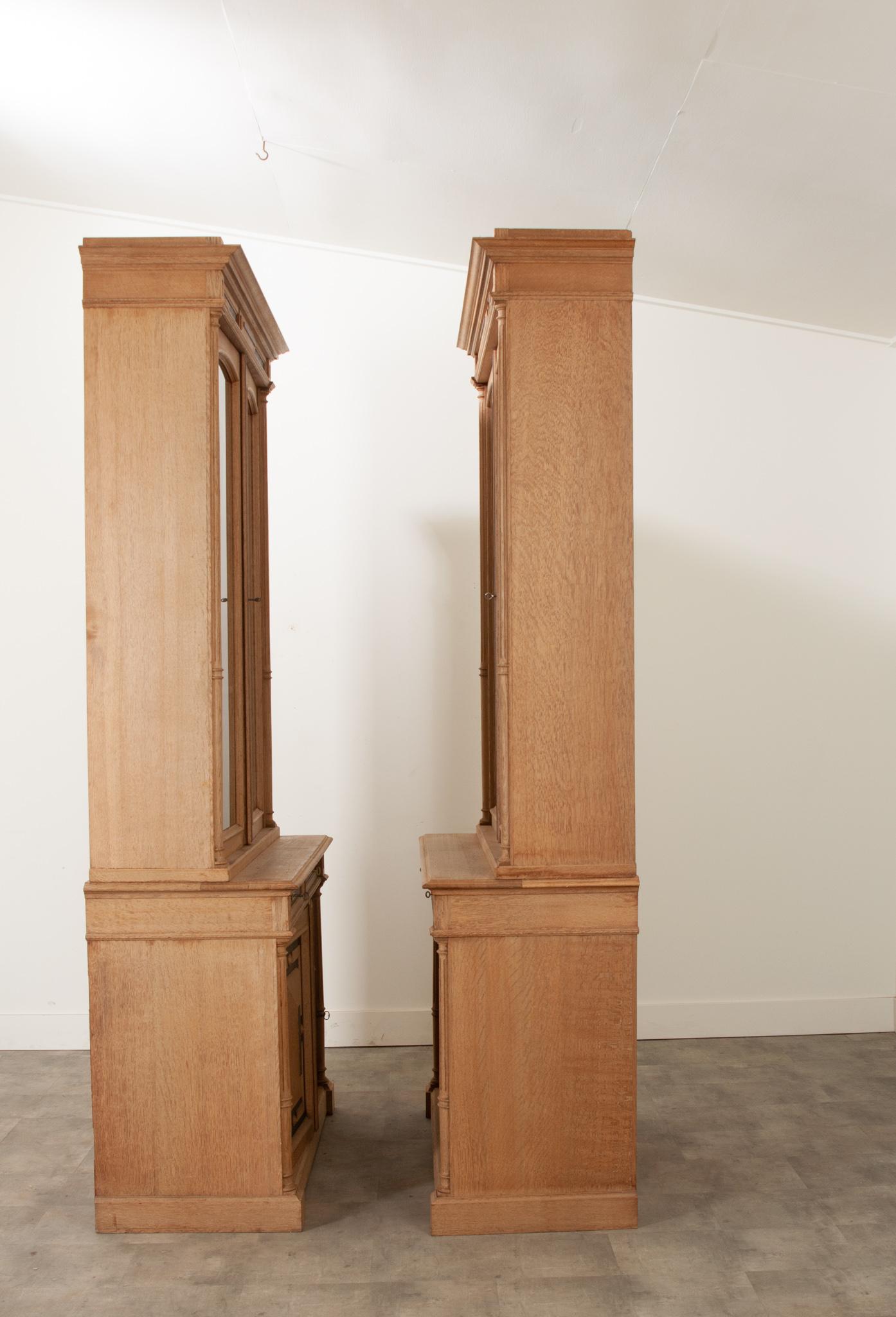 Pair of 19th Century Bleached Oak Bookcases 7