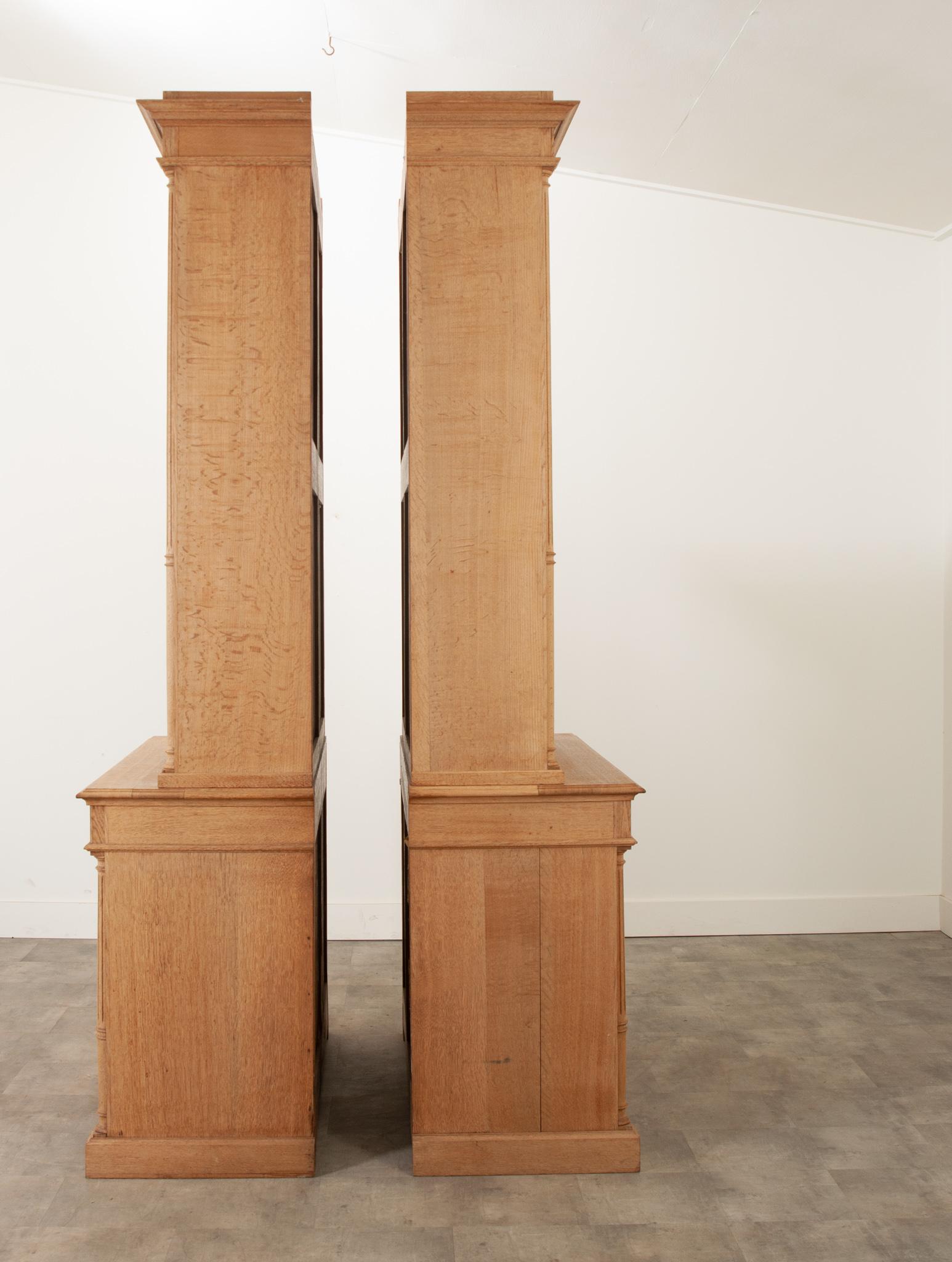 Pair of 19th Century Bleached Oak Bookcases 9