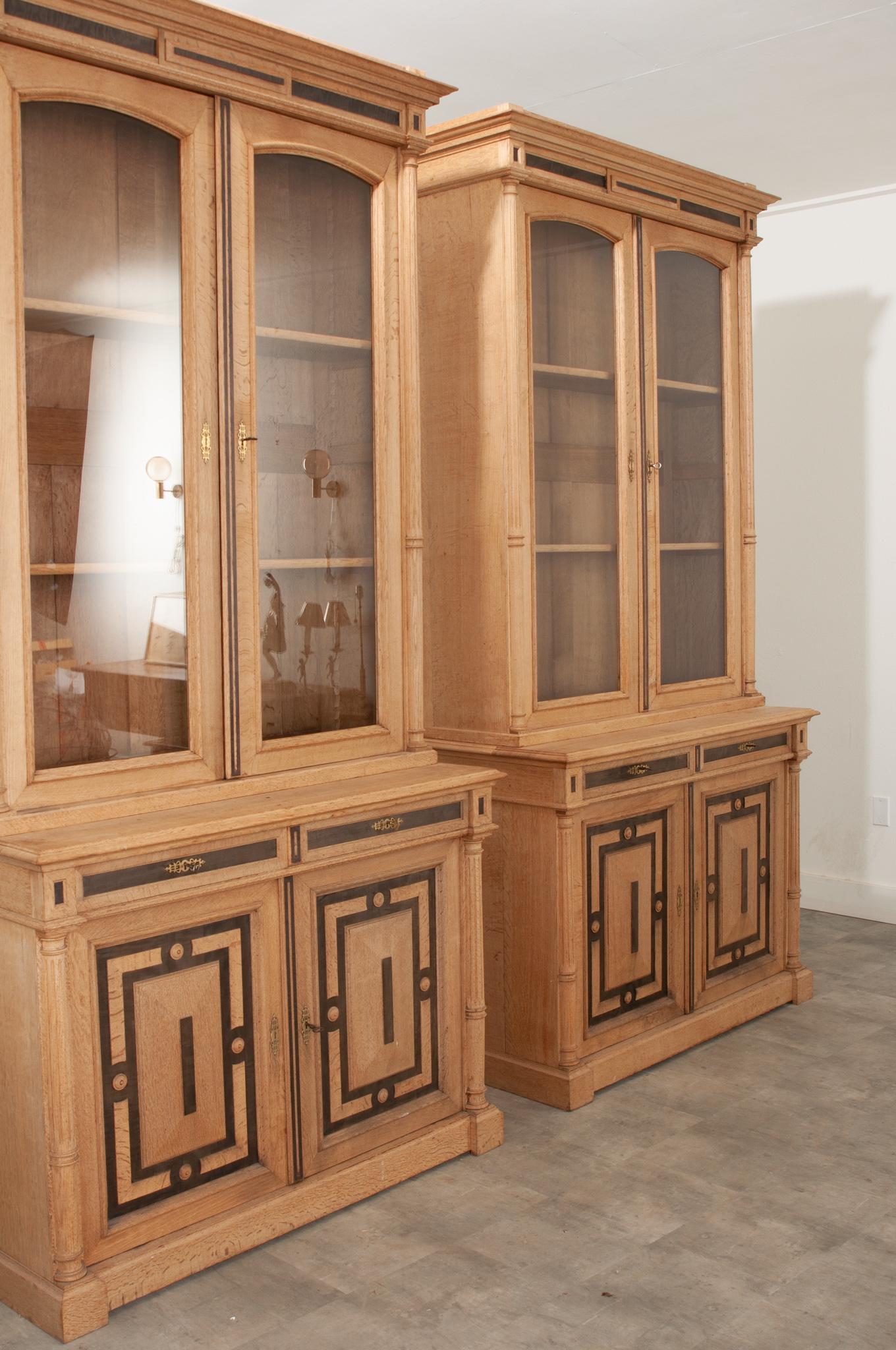 Other Pair of 19th Century Bleached Oak Bookcases