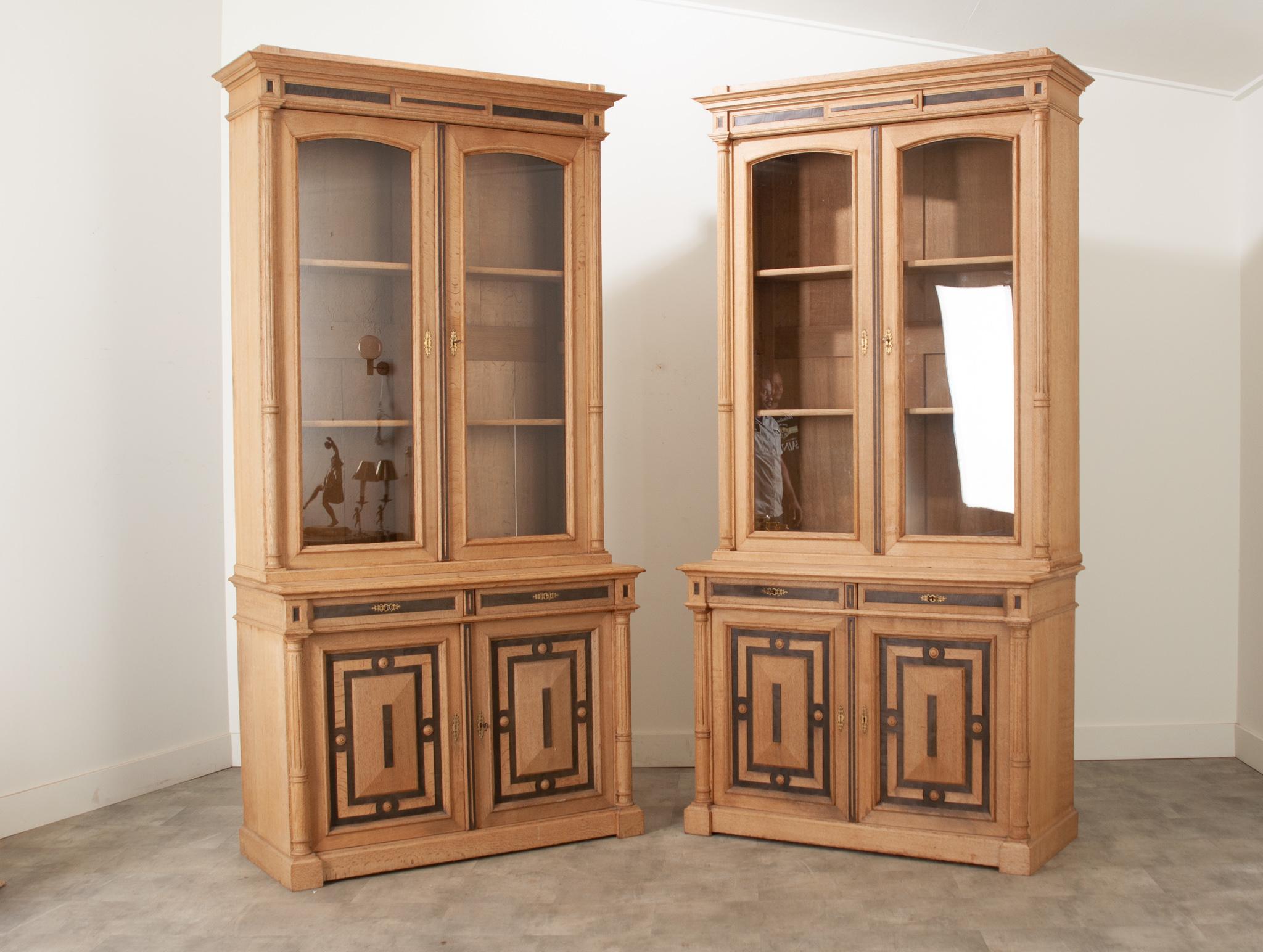 Pair of 19th Century Bleached Oak Bookcases 2