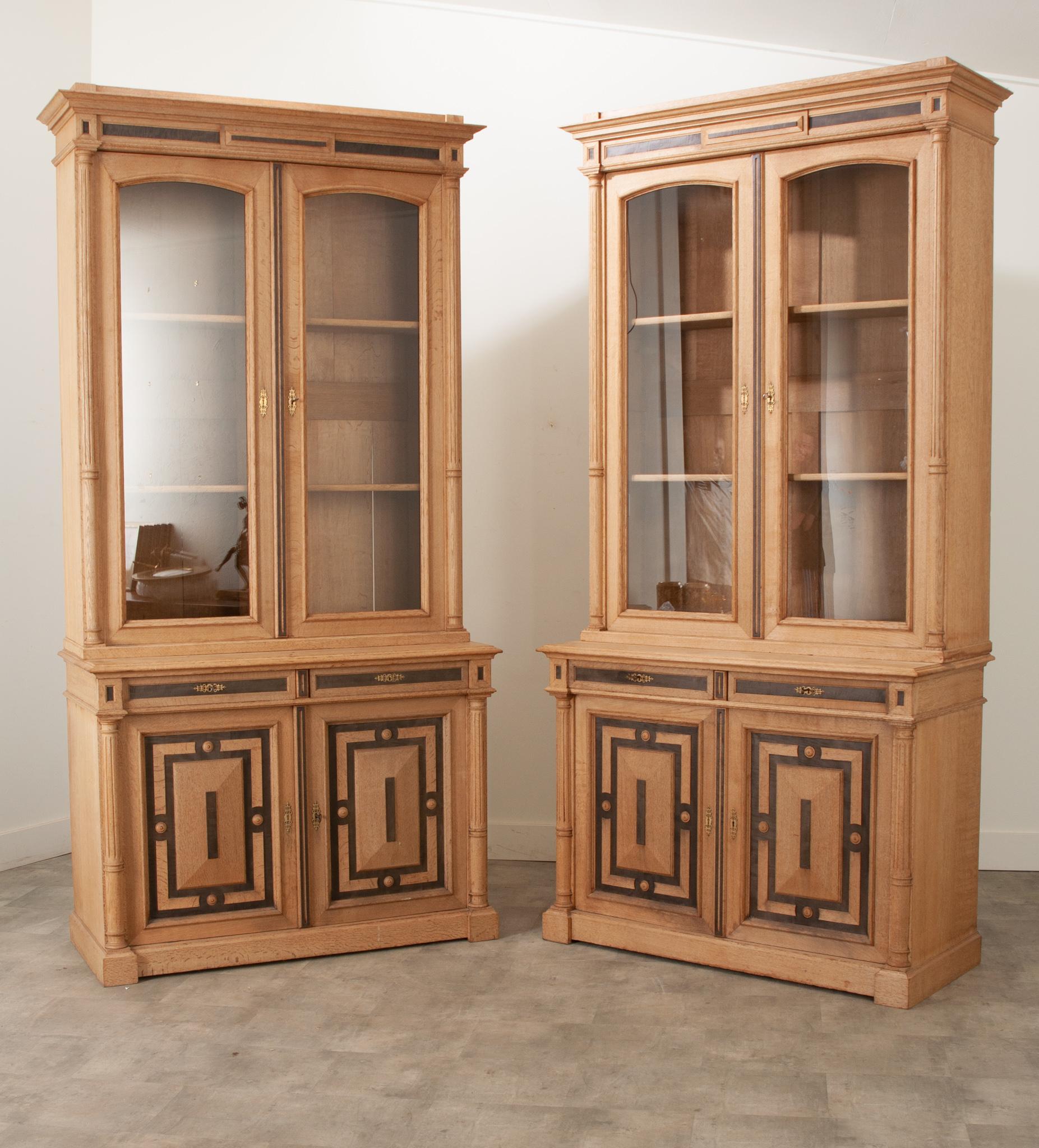 Pair of 19th Century Bleached Oak Bookcases 3