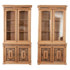 Pair of 19th Century Bleached Oak Bookcases